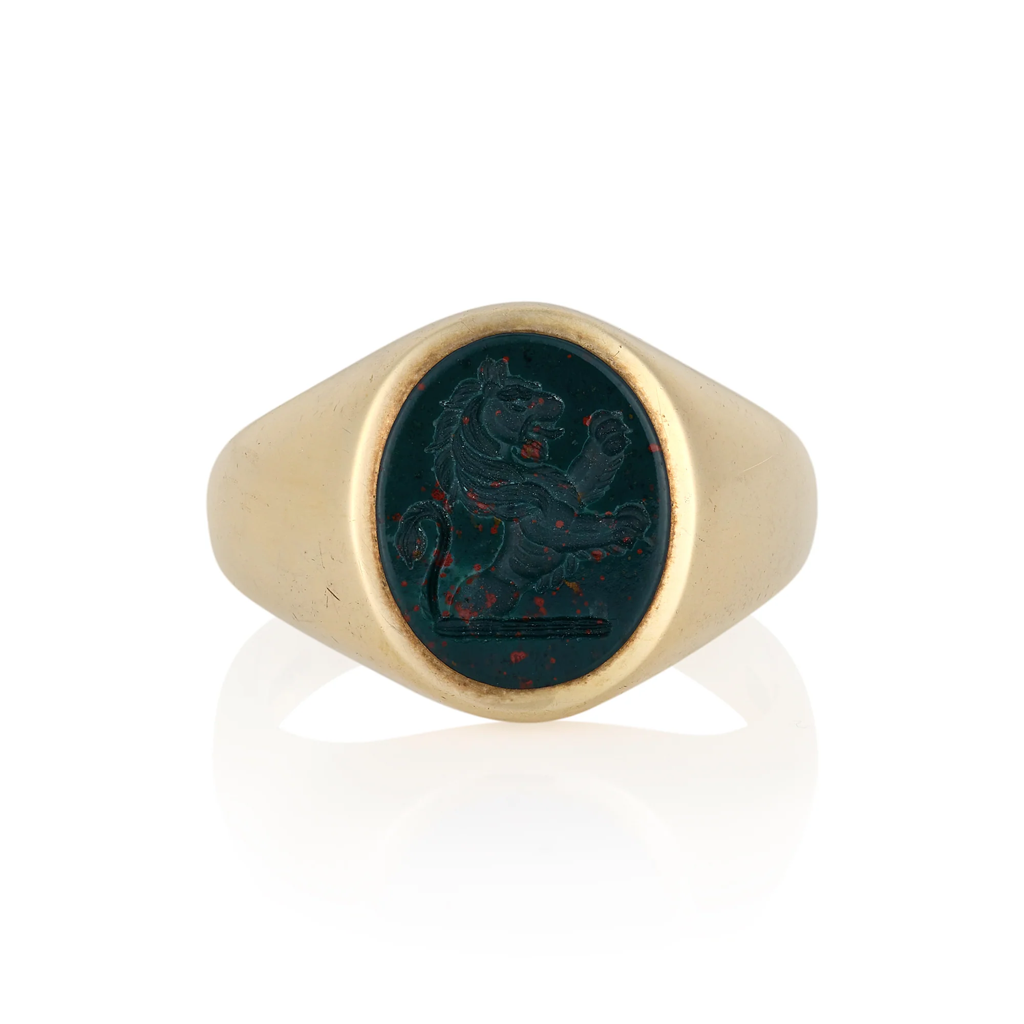 10 x 8mm Bloodstone Oxford Oval Signet Ring - Image 3