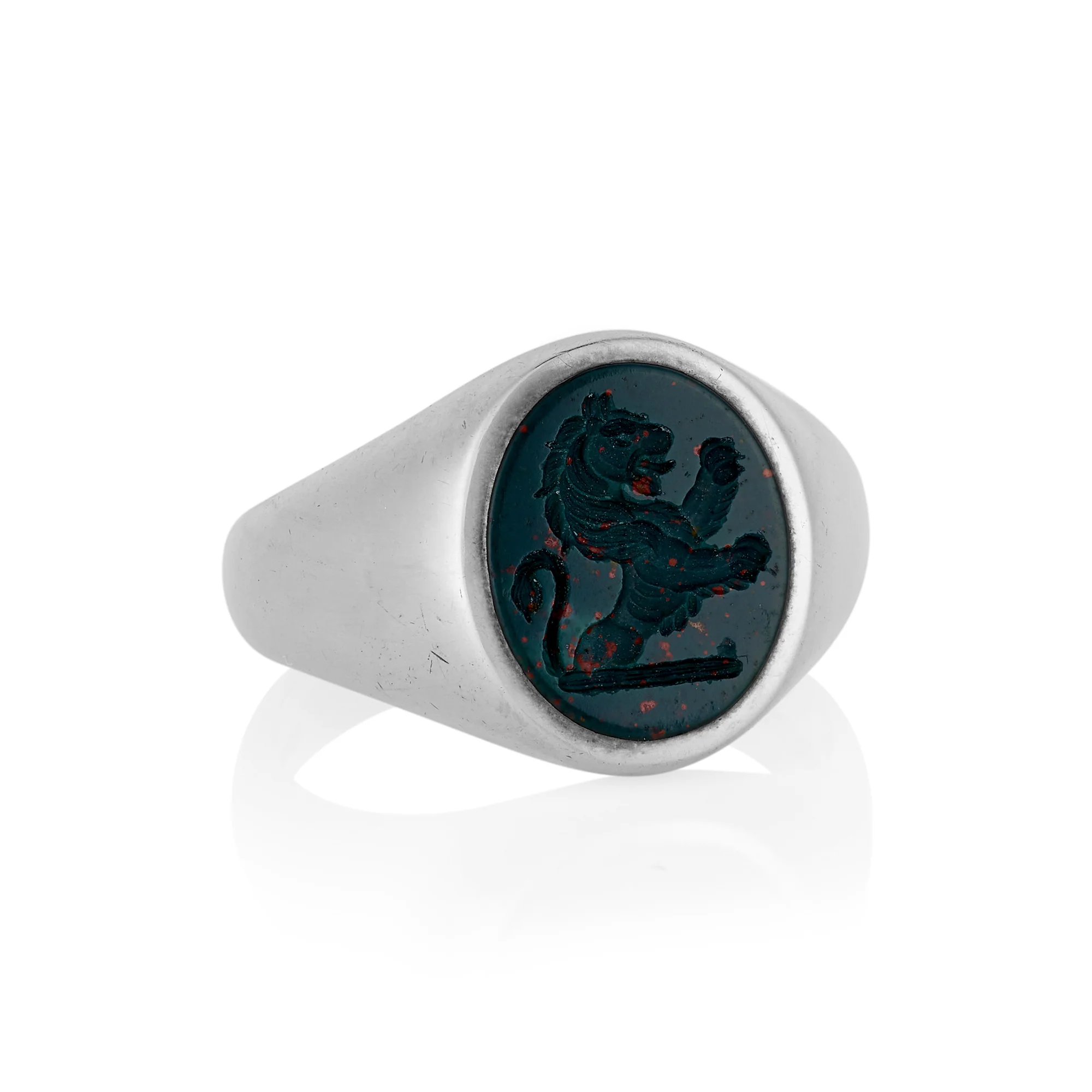 10 x 8mm Bloodstone Oxford Oval Signet Ring - Image 4