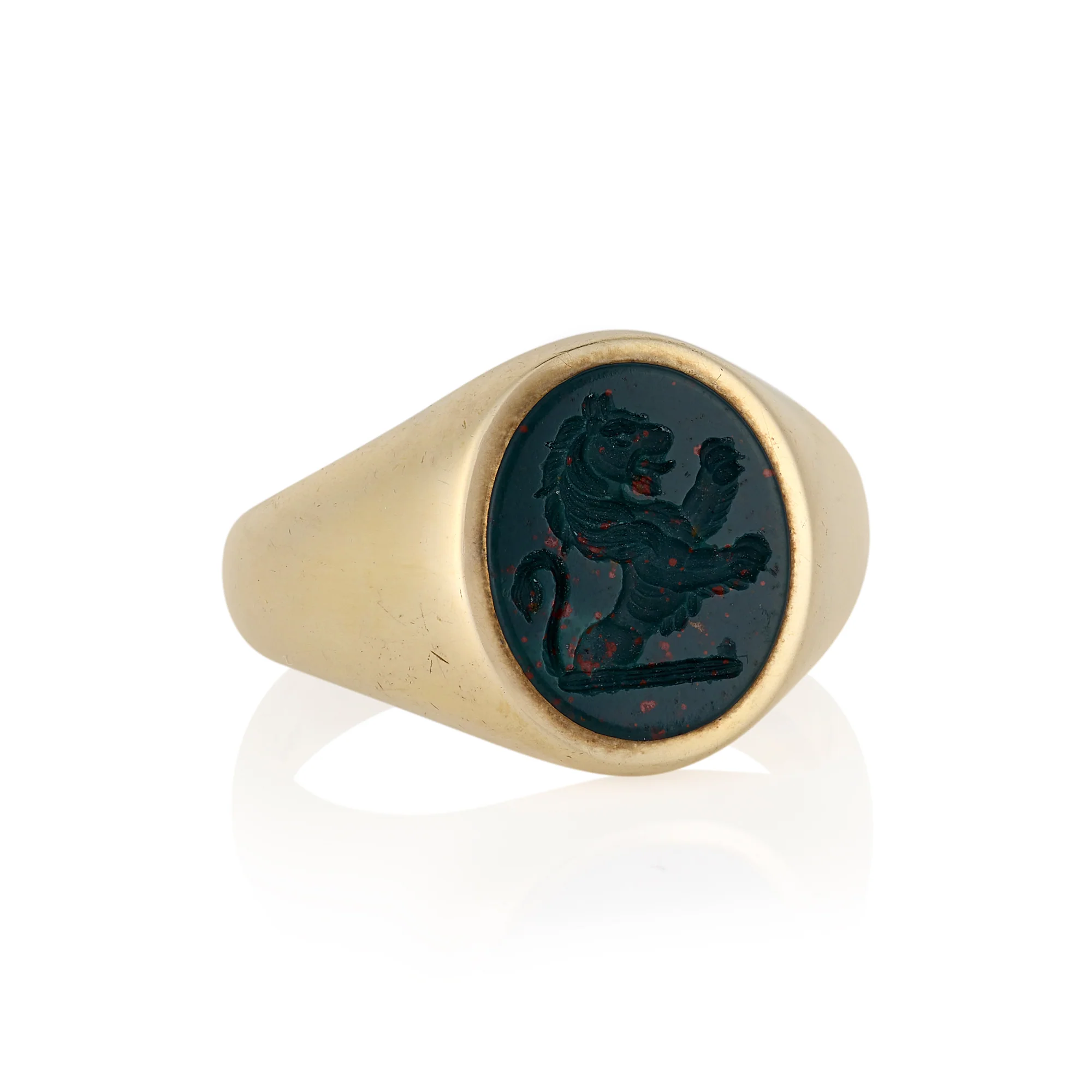 10 x 8mm Bloodstone Oxford Oval Signet Ring - Image 6