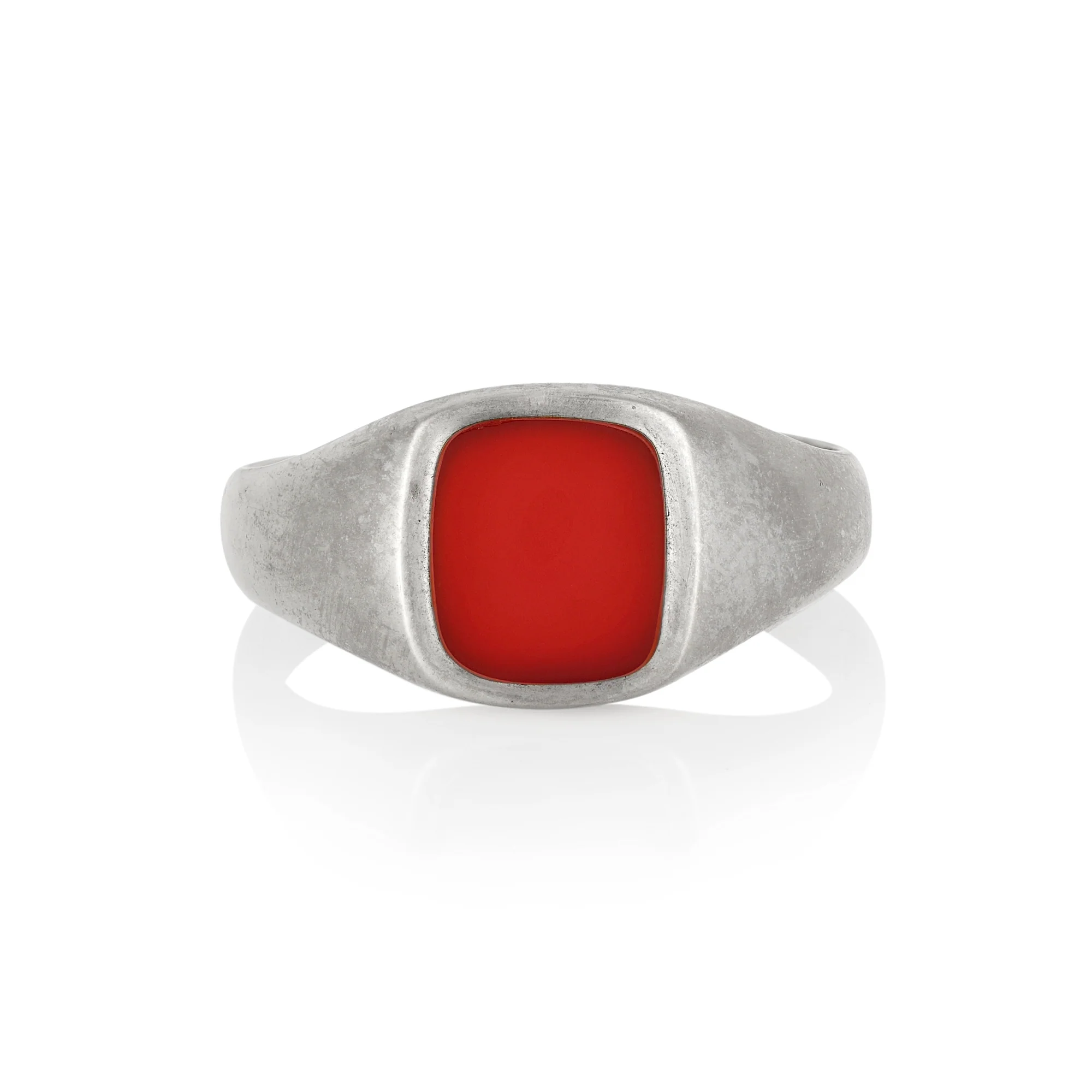 11 x 9mm Cushion Shaped Carnelian Signet Ring - Image 2