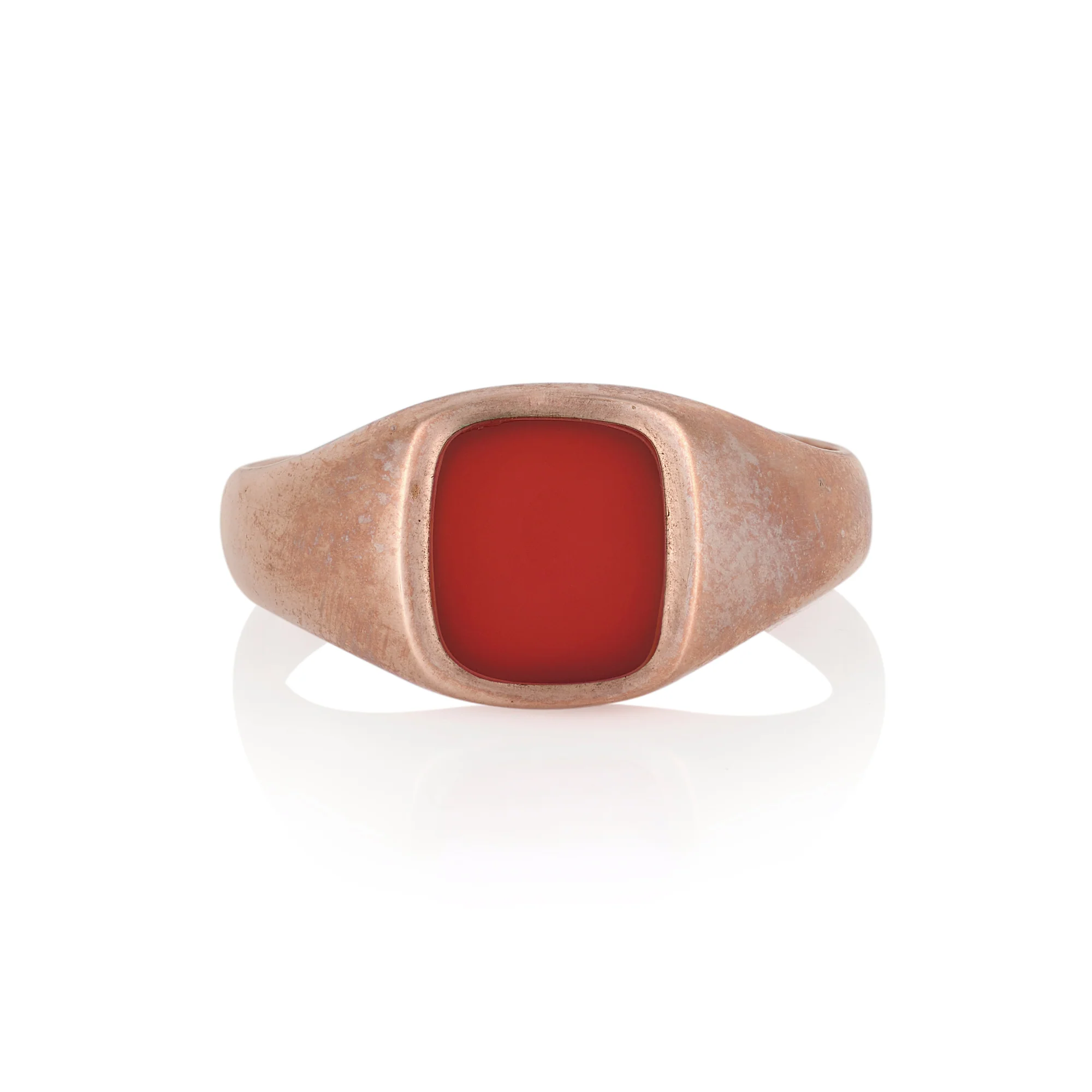 11 x 9mm Cushion Shaped Carnelian Signet Ring - Image 3
