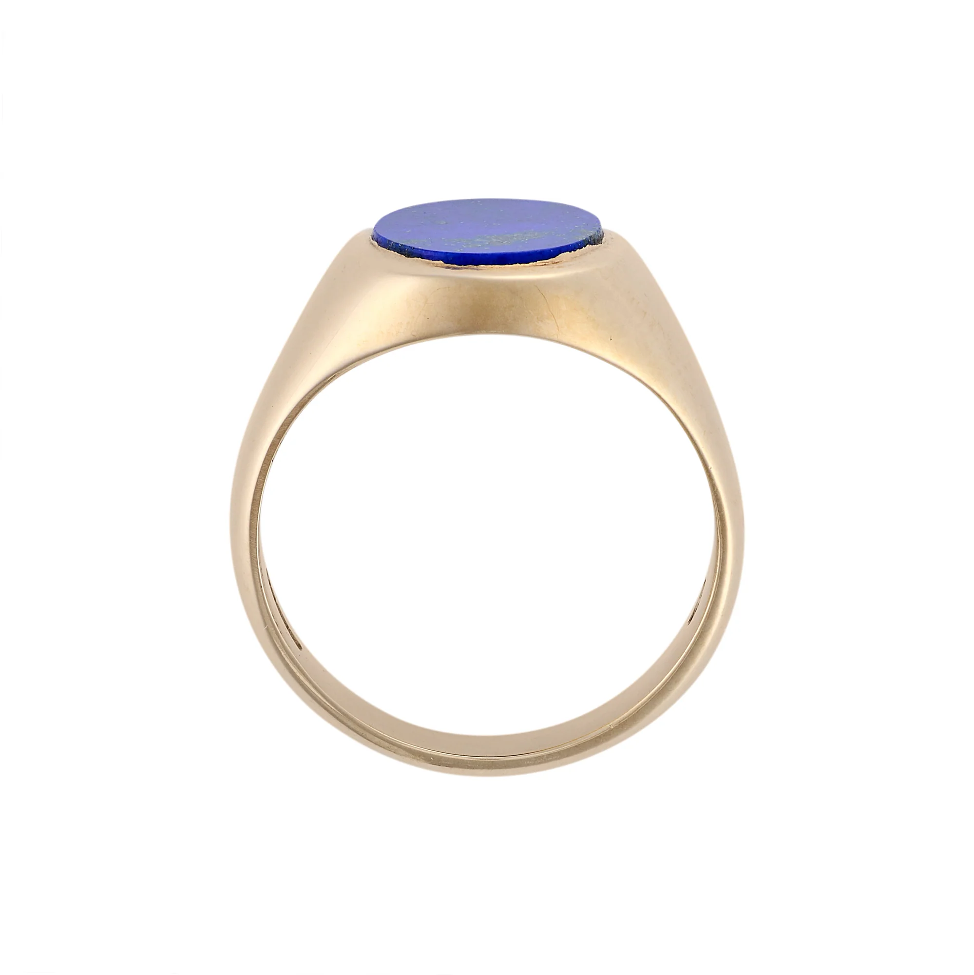 11 x 9mm Lapis Lazuli Oxford Oval Signet Ring - Image 3