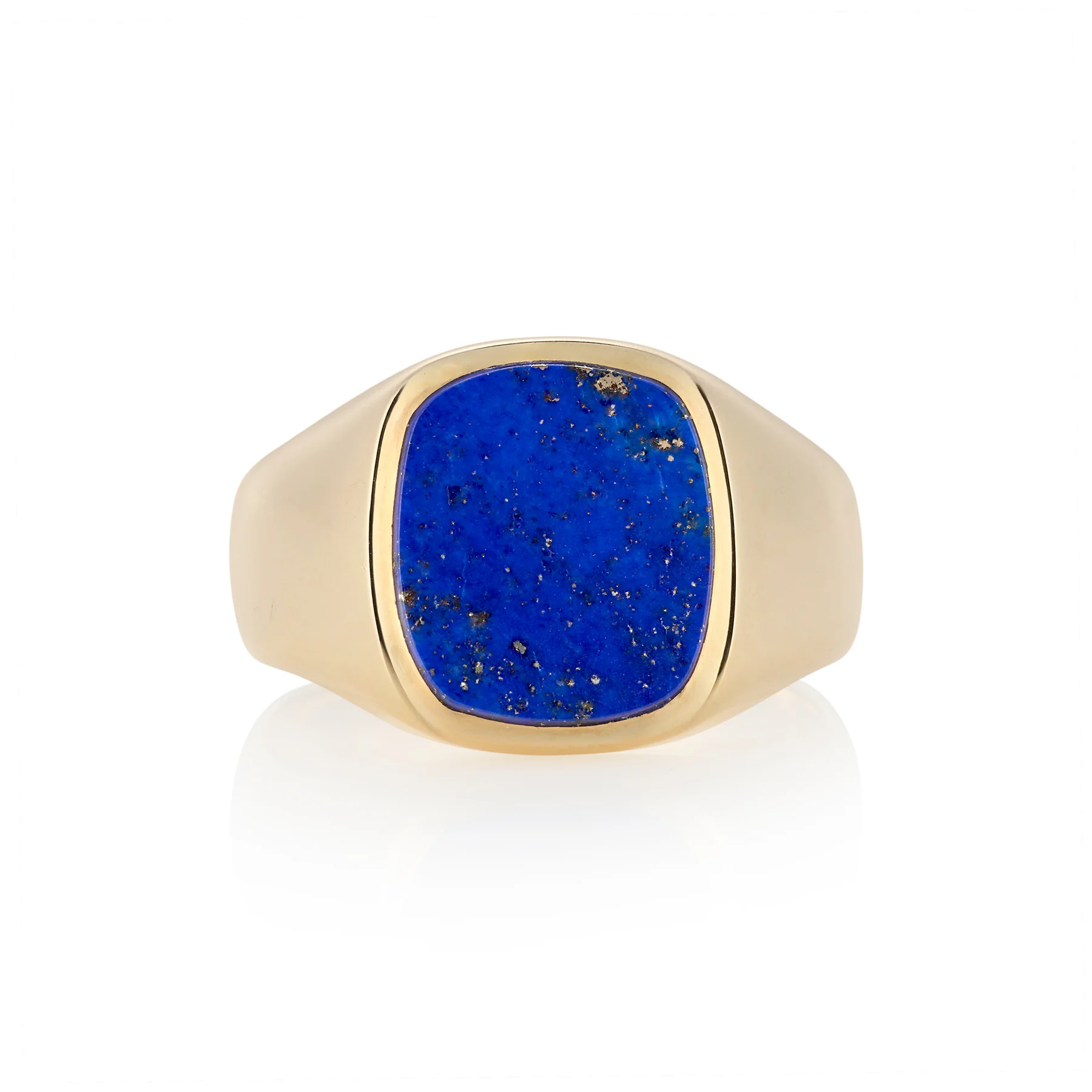 12 x 10.5mm Cushion Shaped Lapis Lazuli Signet Ring
