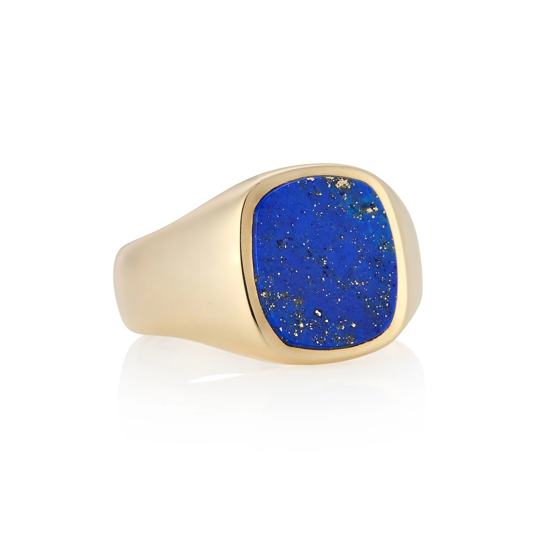 12 x 10.5mm Cushion Shaped Lapis Lazuli Signet Ring - Image 2