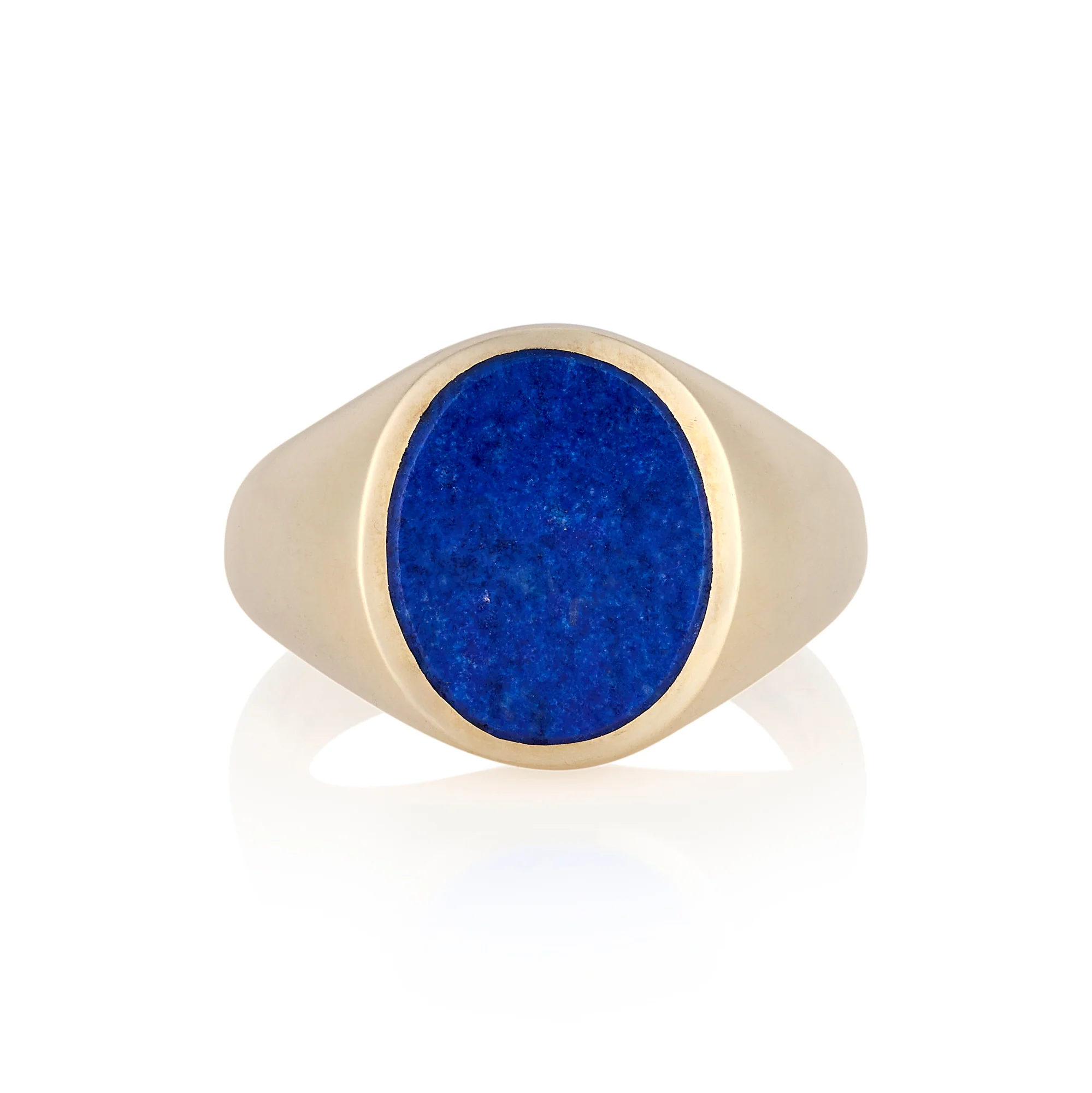 12 x 10mm Lapis Lazuli Oxford Oval Signet Ring