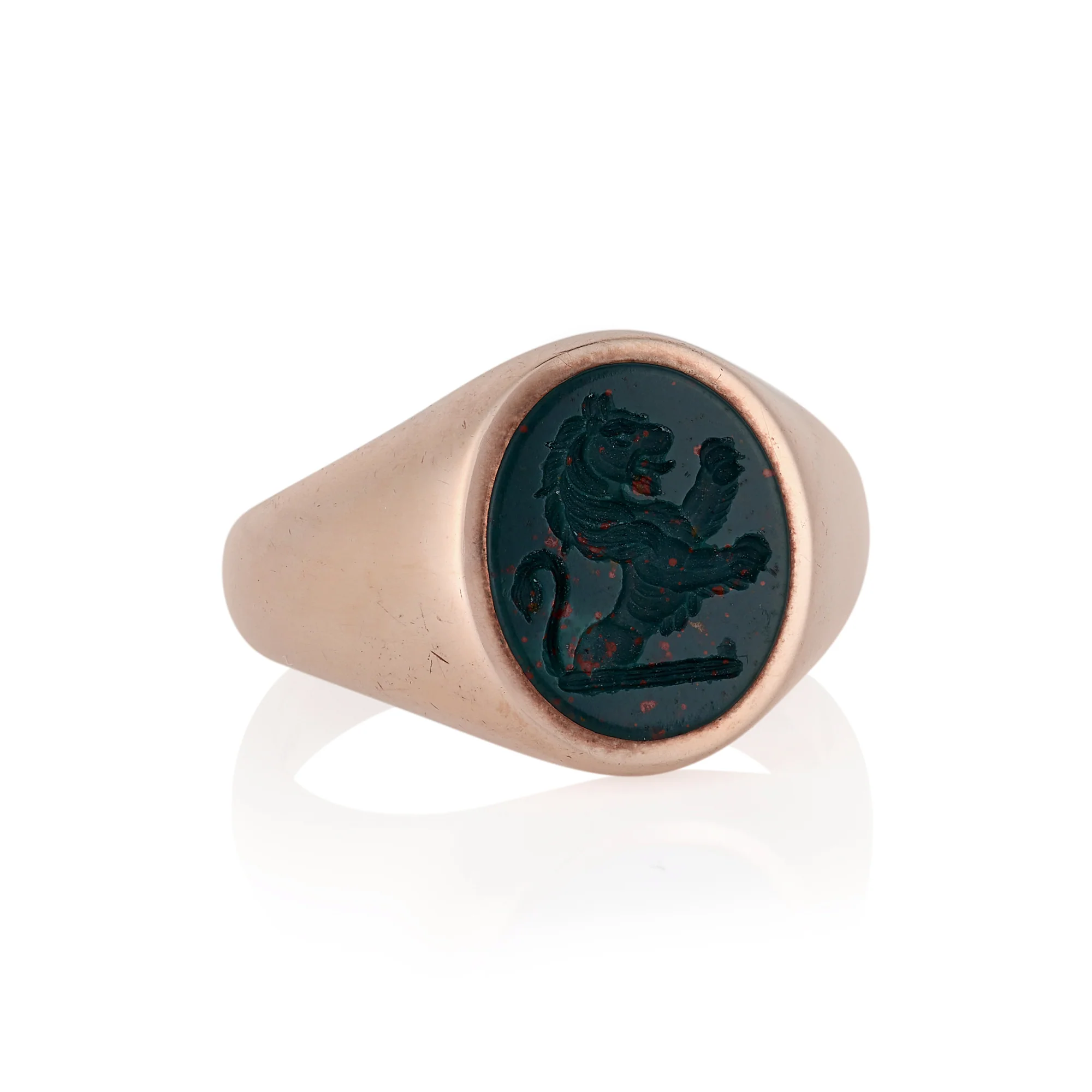 13 x 11mm Bloodstone Oxford Oval Signet Ring - Image 7
