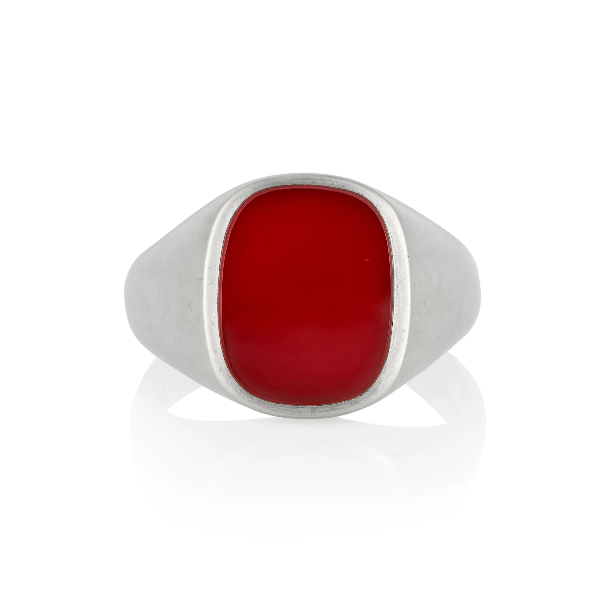 15 x 12mm Cushion Shaped Carnelian Signet Ring - Image 2
