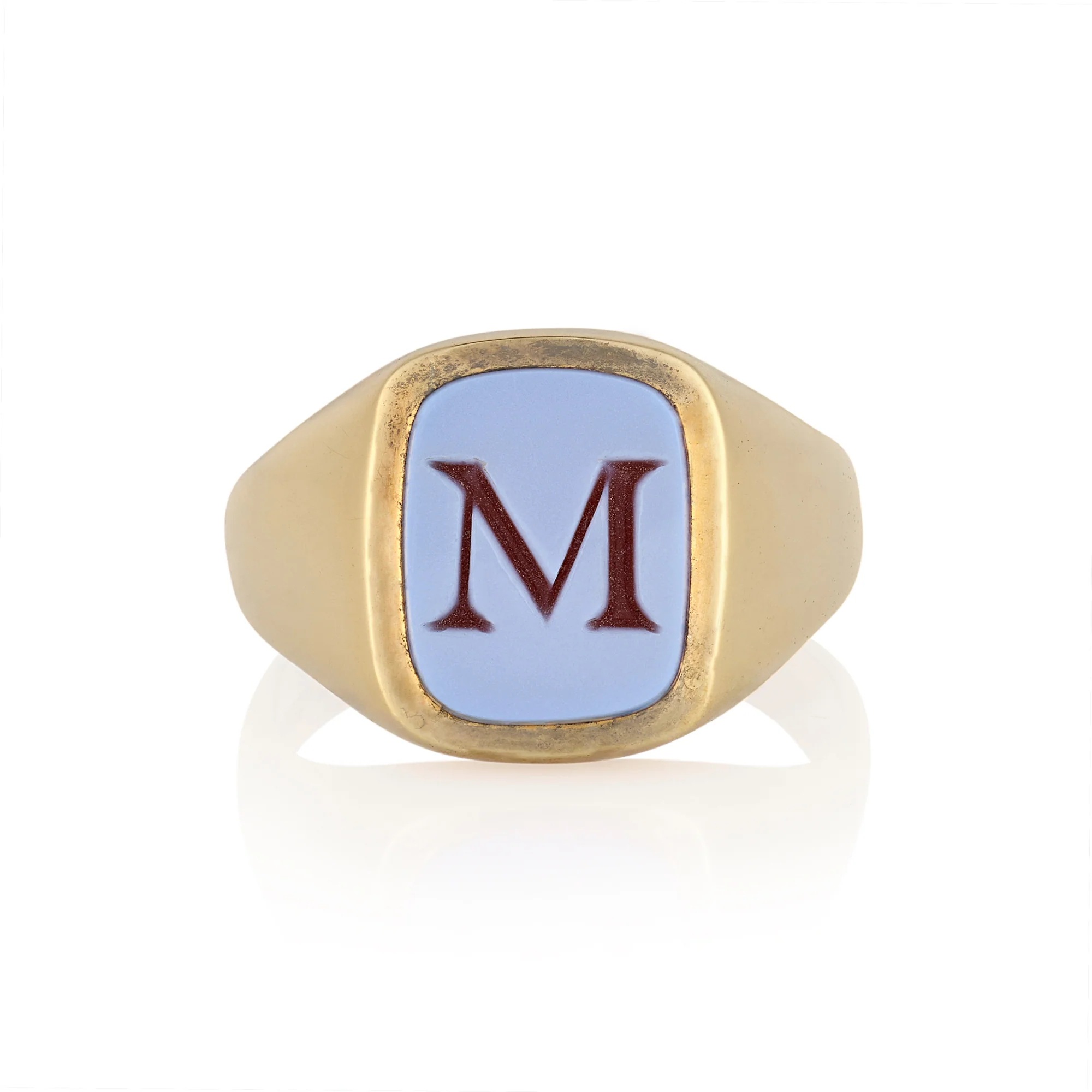 15 x 12mm Cushion Shaped Sardonyx Signet Ring - Image 2
