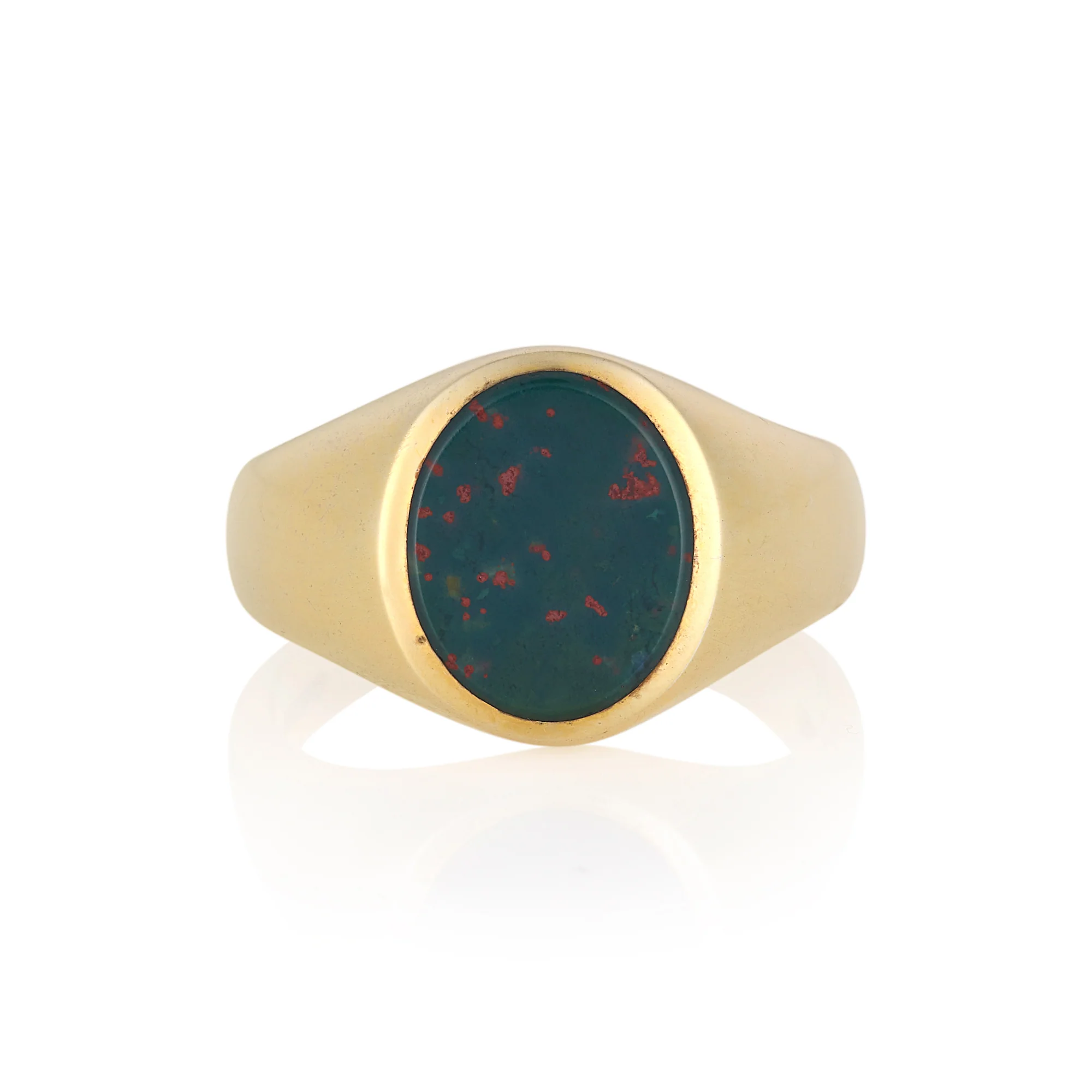 17 x 13mm Bloodstone Oxford Oval Signet Ring