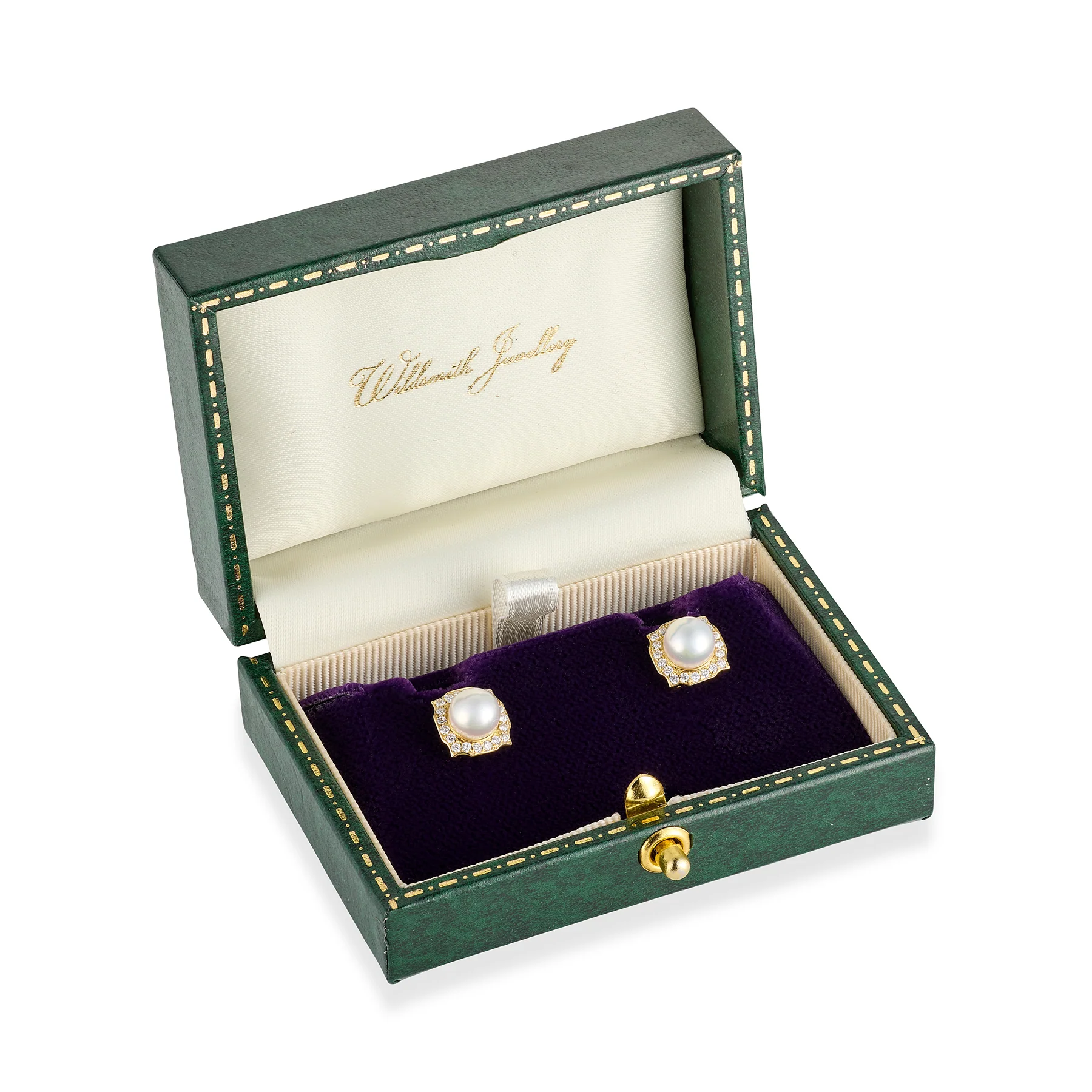 18ct Gold Akoya Pearl & Diamond 'Night and Day' Earrings - Image 3