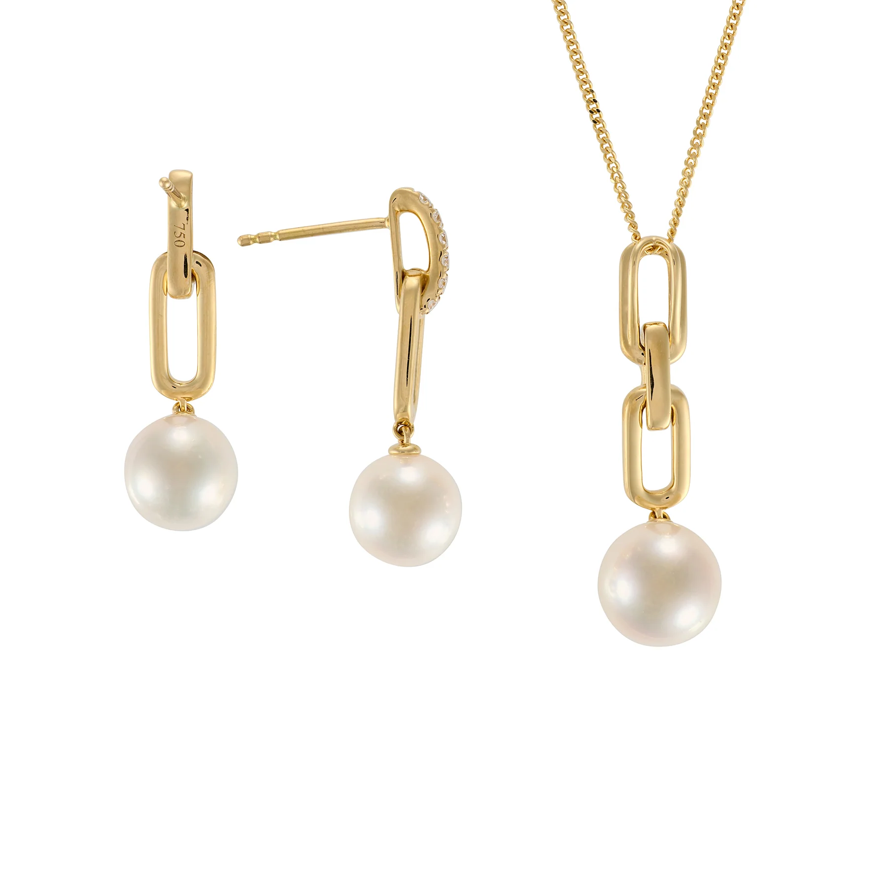 18ct Gold Akoya Pearl & Diamond Pendant - Image 4