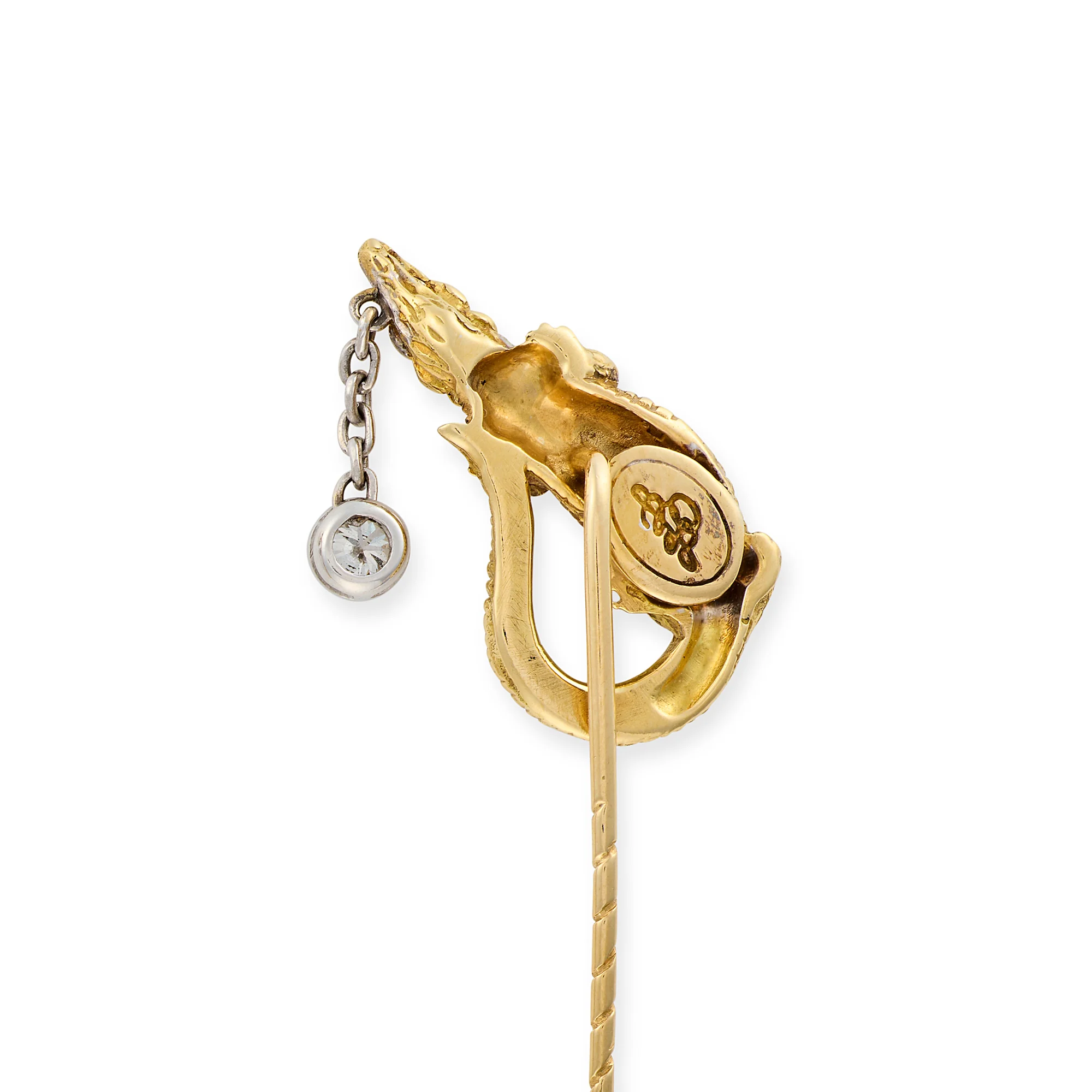 18ct Gold & Diamond Alligator Stickpin - Image 4