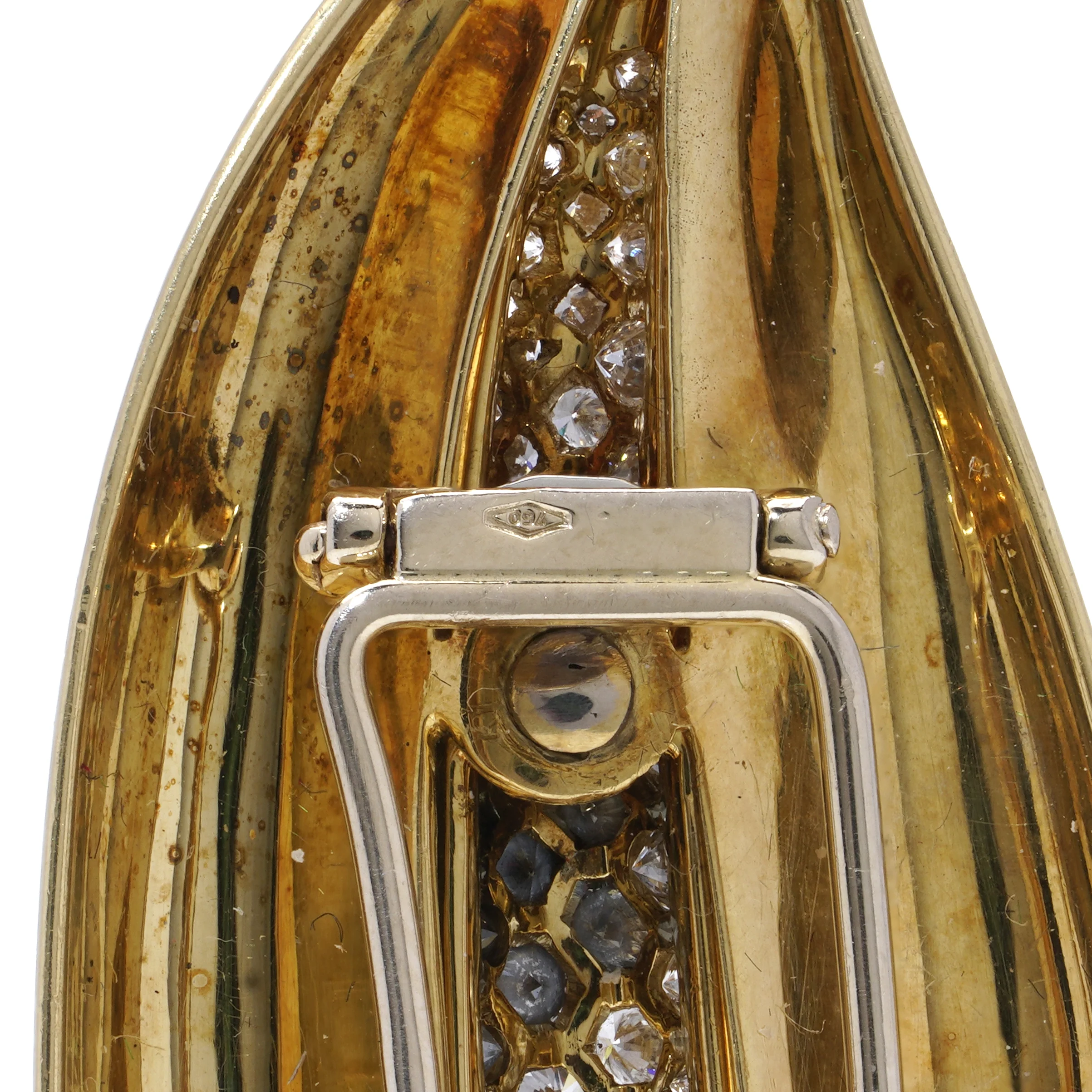 18ct Gold & Diamond Lily Brooch - Image 3