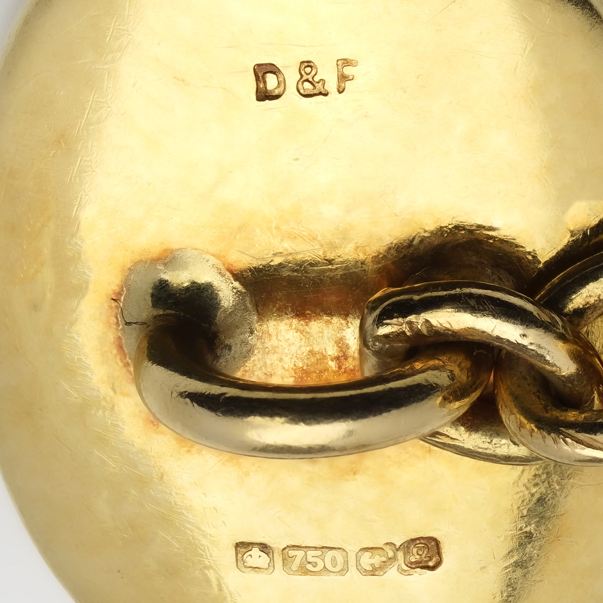 18ct Gold Onyx & Mother of Pearl Cufflinks by Deakin & Francis - Image 5