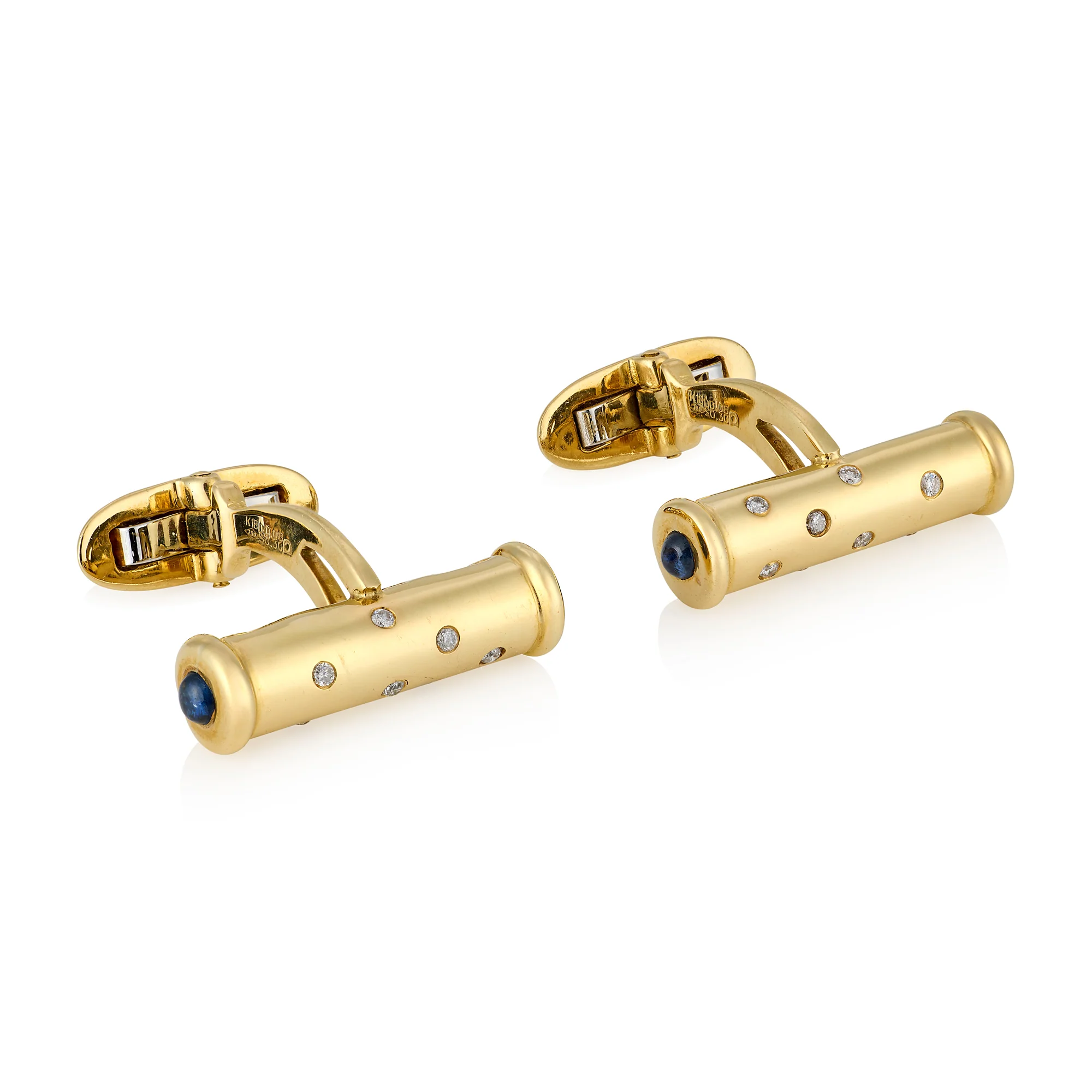 18ct Gold Sapphire and Diamond Cufflinks