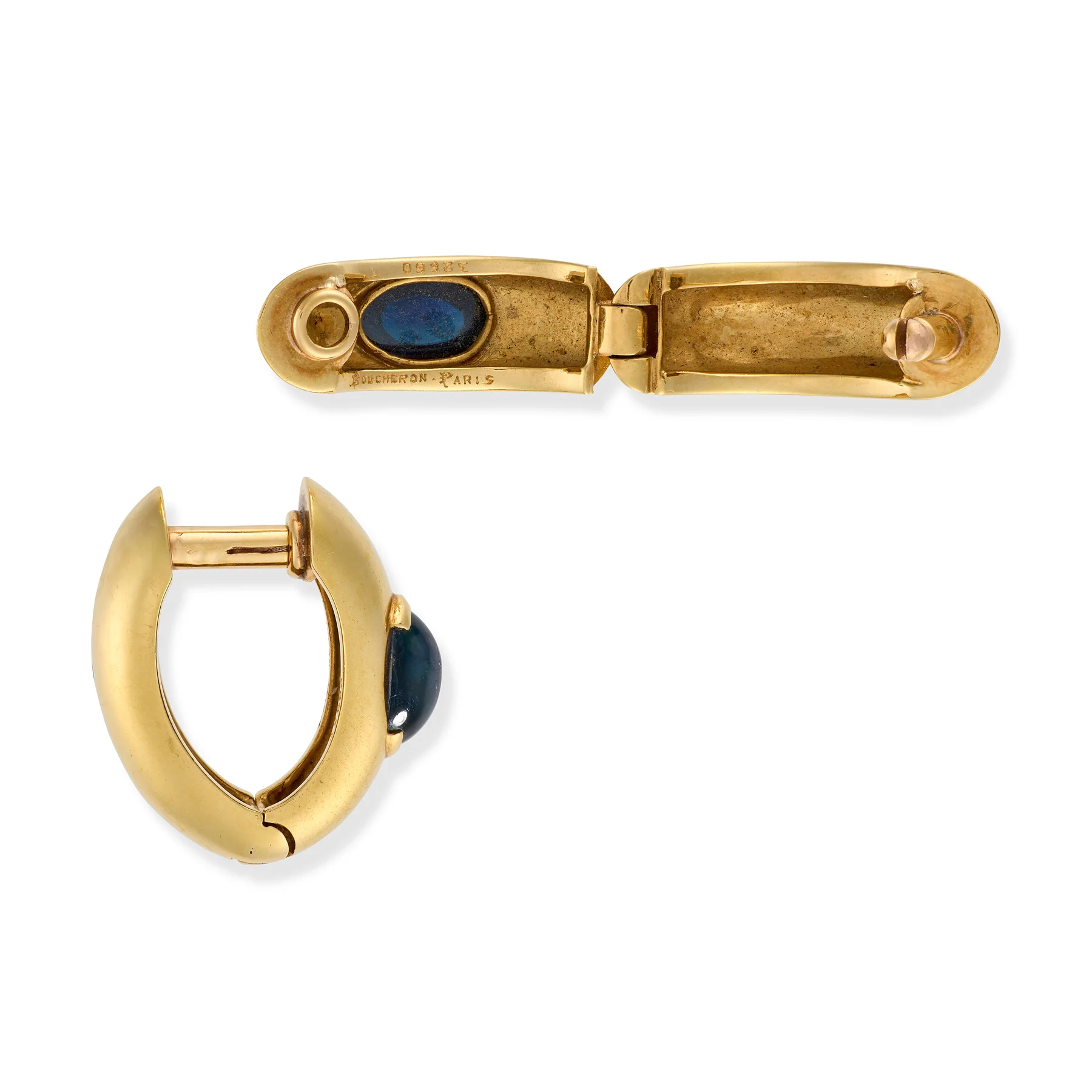 18ct Gold & Sapphire Cufflinks by Boucheron - Image 3