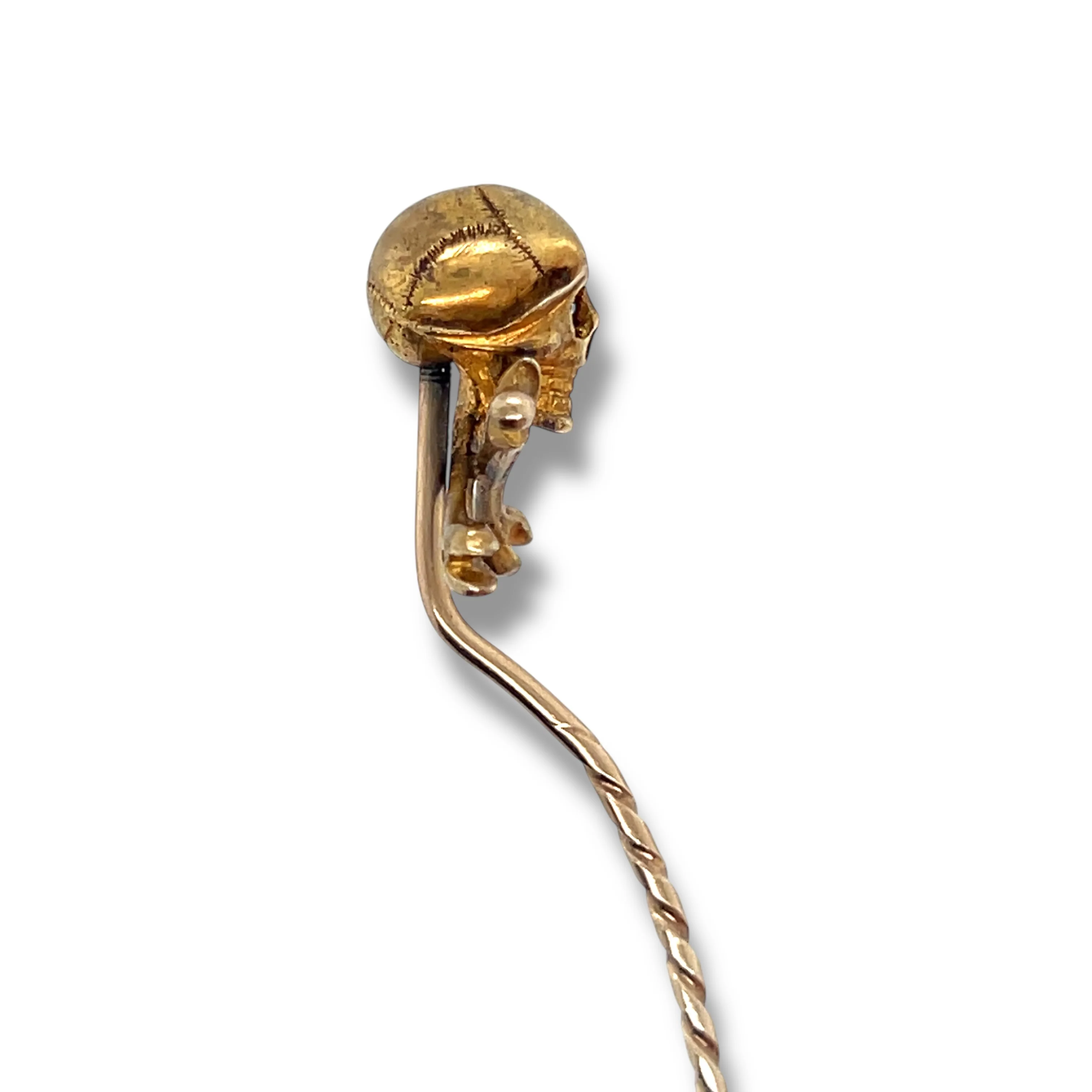 18ct Gold Skull & Crossbones Stickpin - Image 3