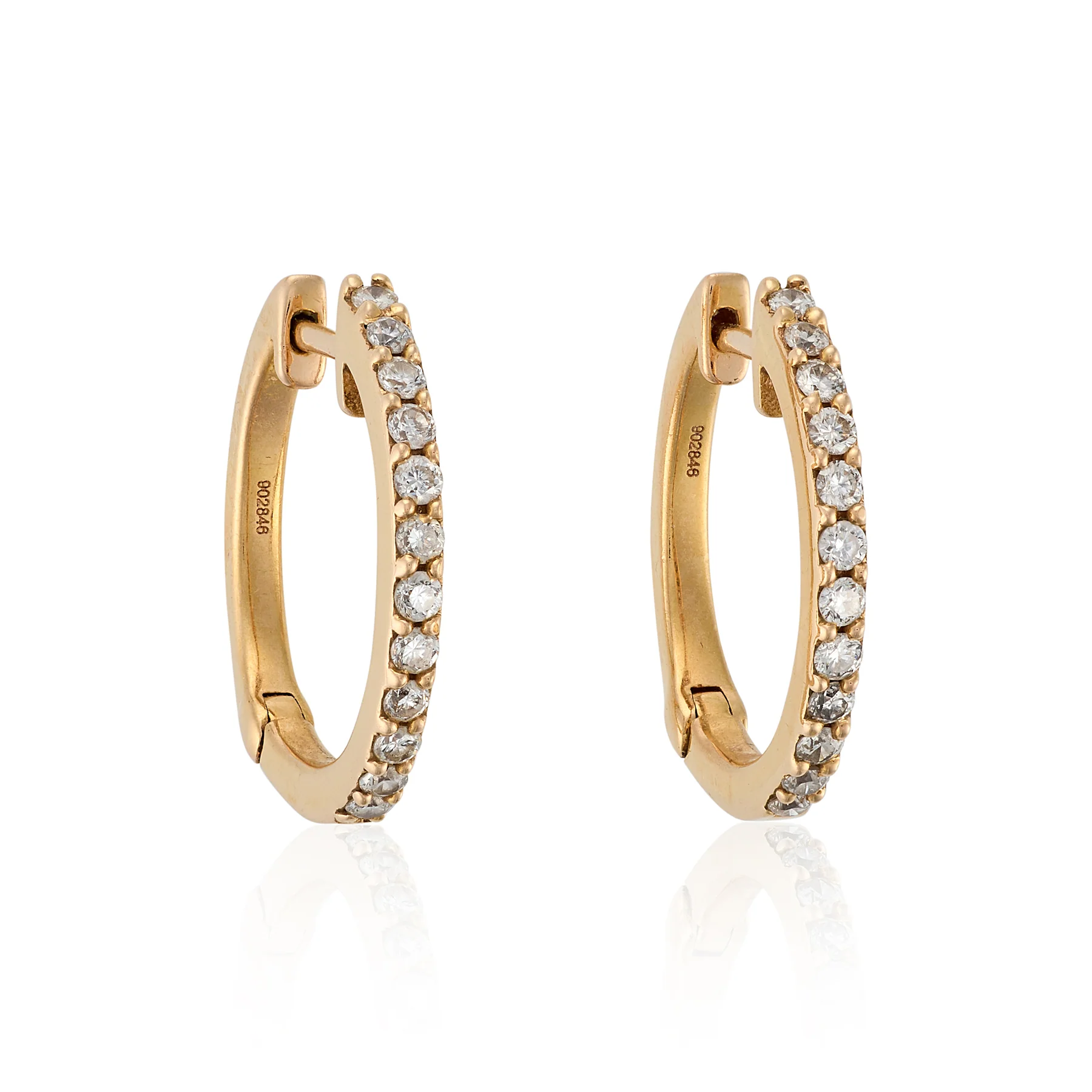 18ct Rose Gold & Diamond Night and Day Earrings - Image 2