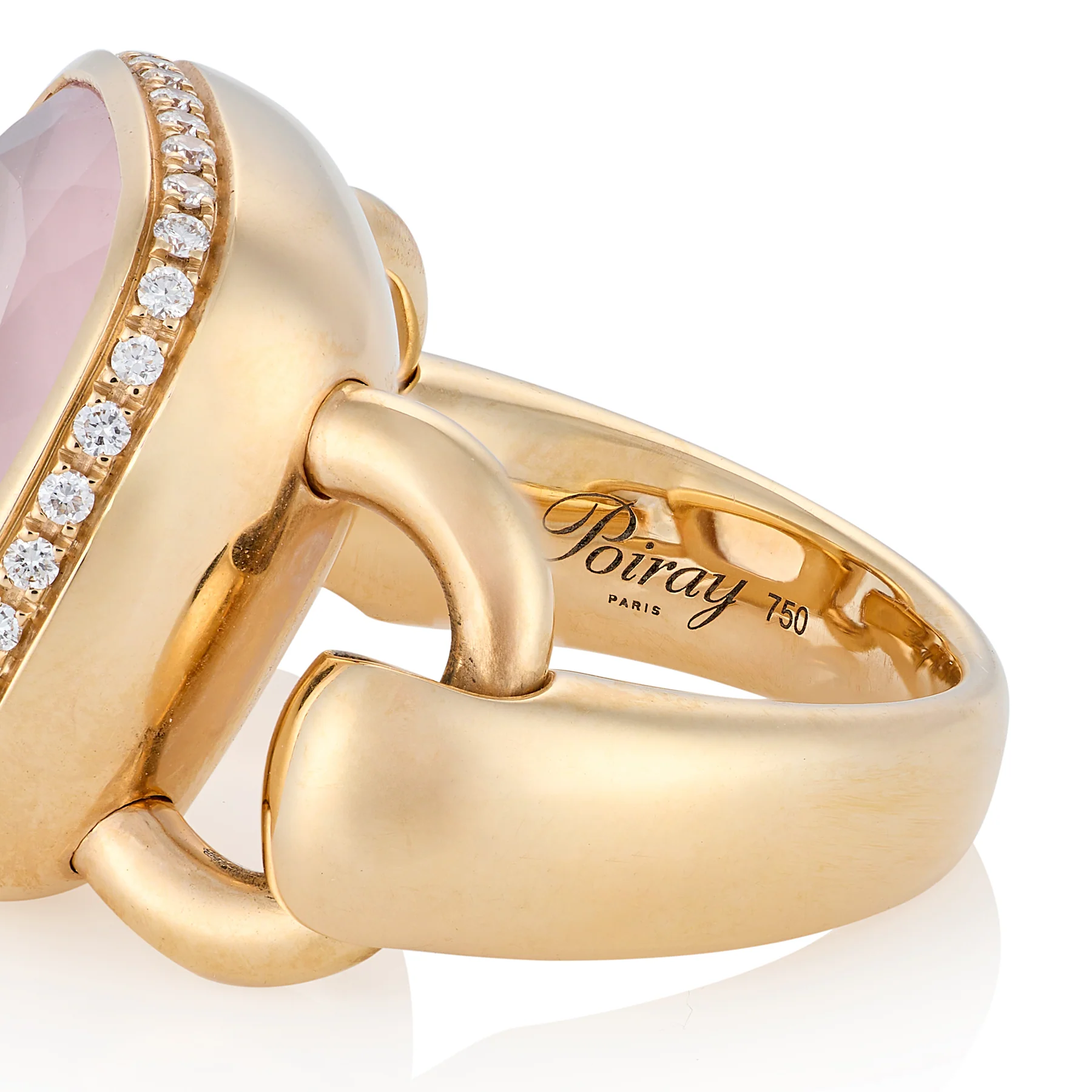 18ct Rose Gold, Rose Quartz & Diamond Ring by Poiray - Image 3