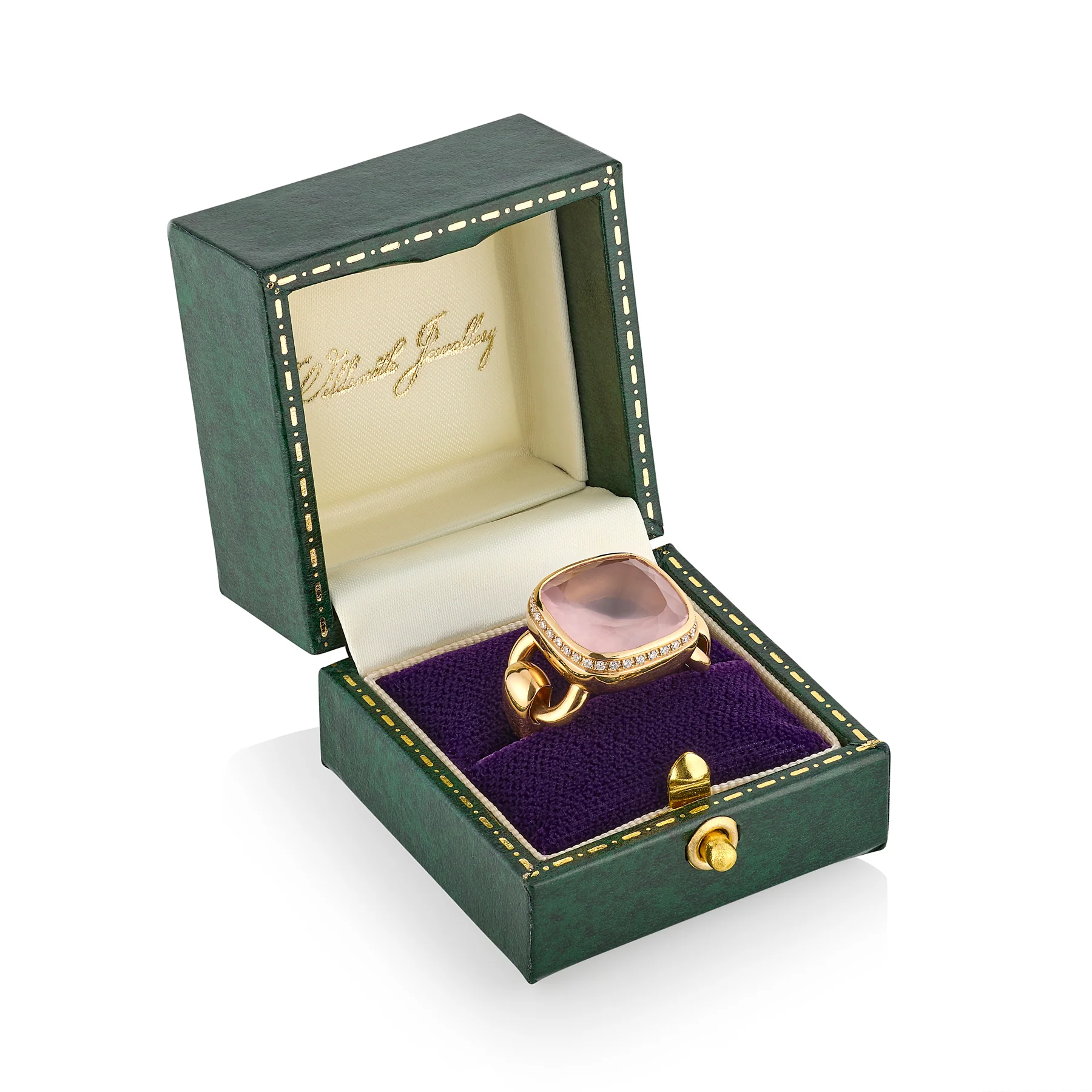 18ct Rose Gold, Rose Quartz & Diamond Ring by Poiray - Image 4