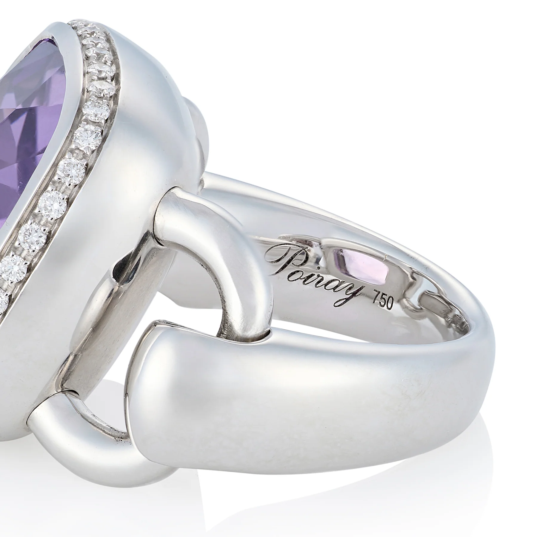 18ct White Gold, Amethyst & Diamond Ring by Poiray - Image 3