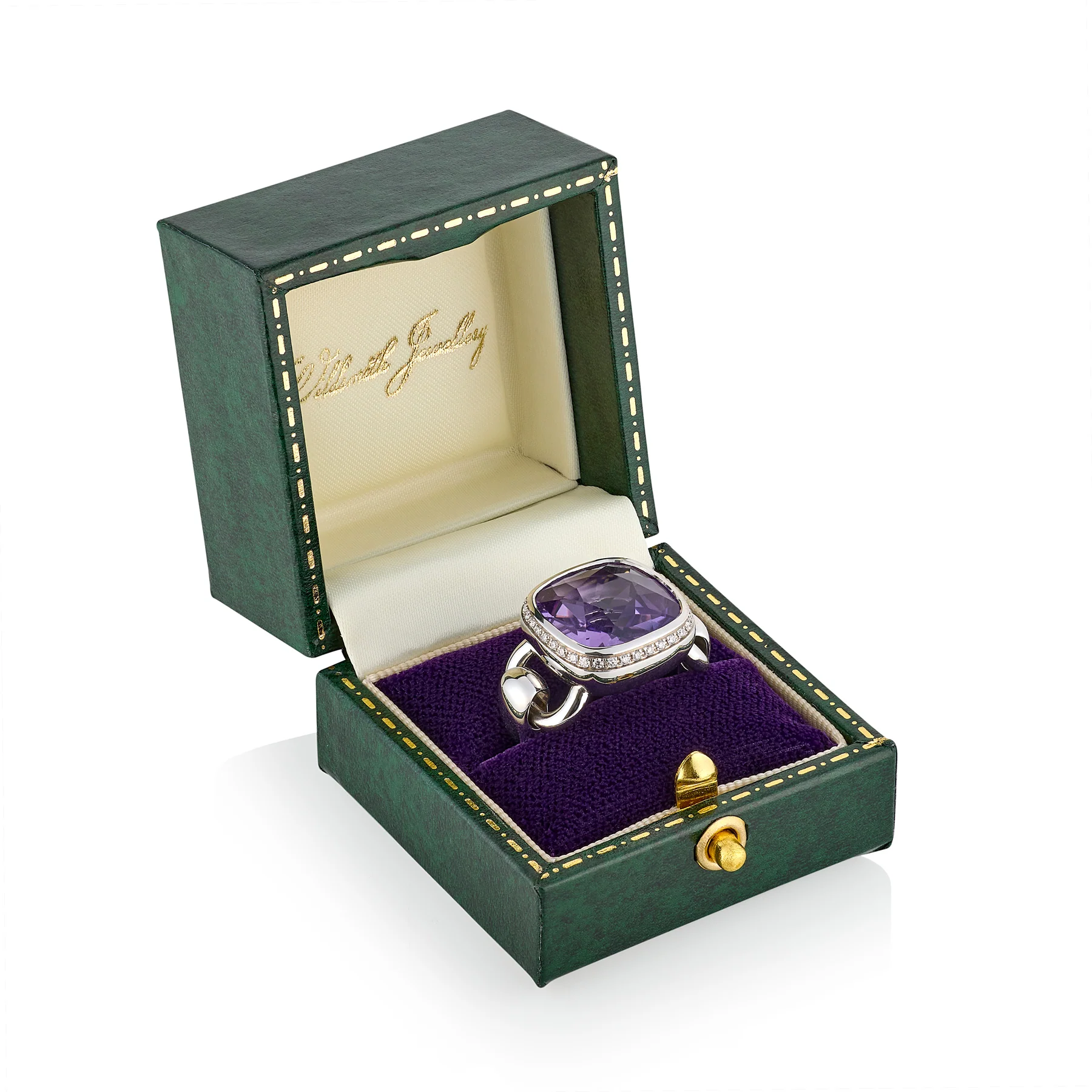 18ct White Gold, Amethyst & Diamond Ring by Poiray - Image 4