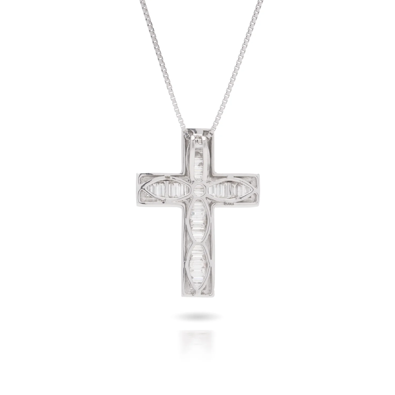18ct White Gold Diamond Cross Pendant - Image 3