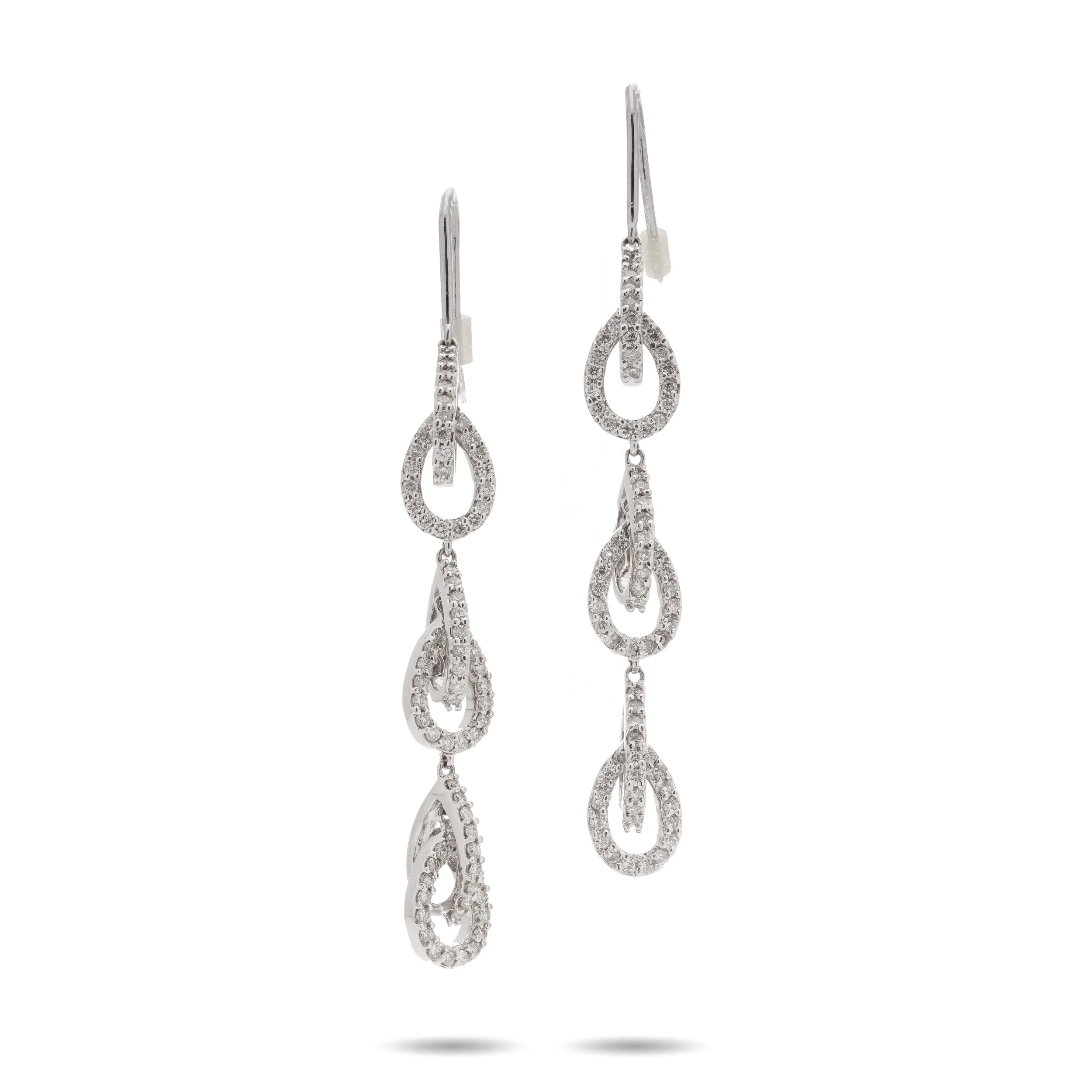 18ct White Gold & Diamond Drop Earrings