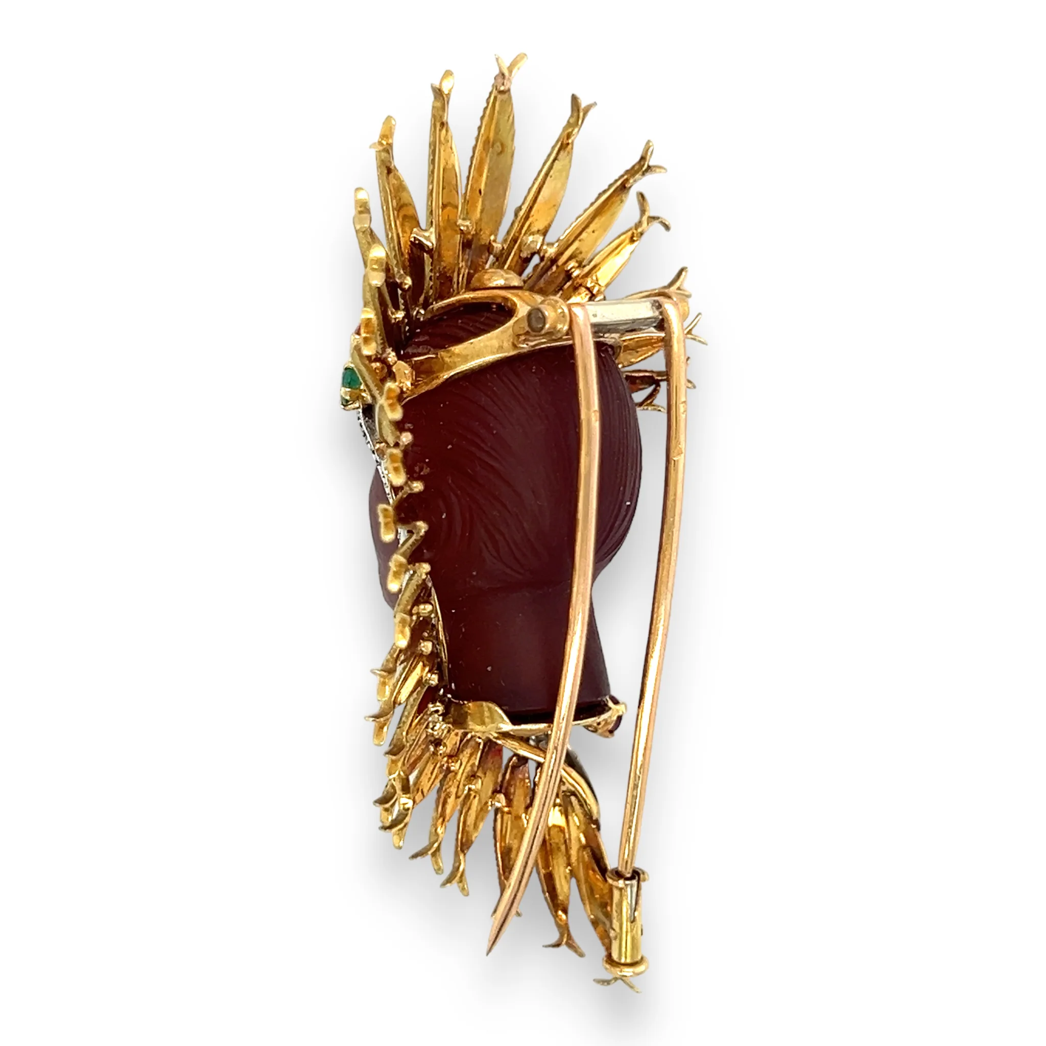 1950's Native American Chief Brooch, French - Image 3
