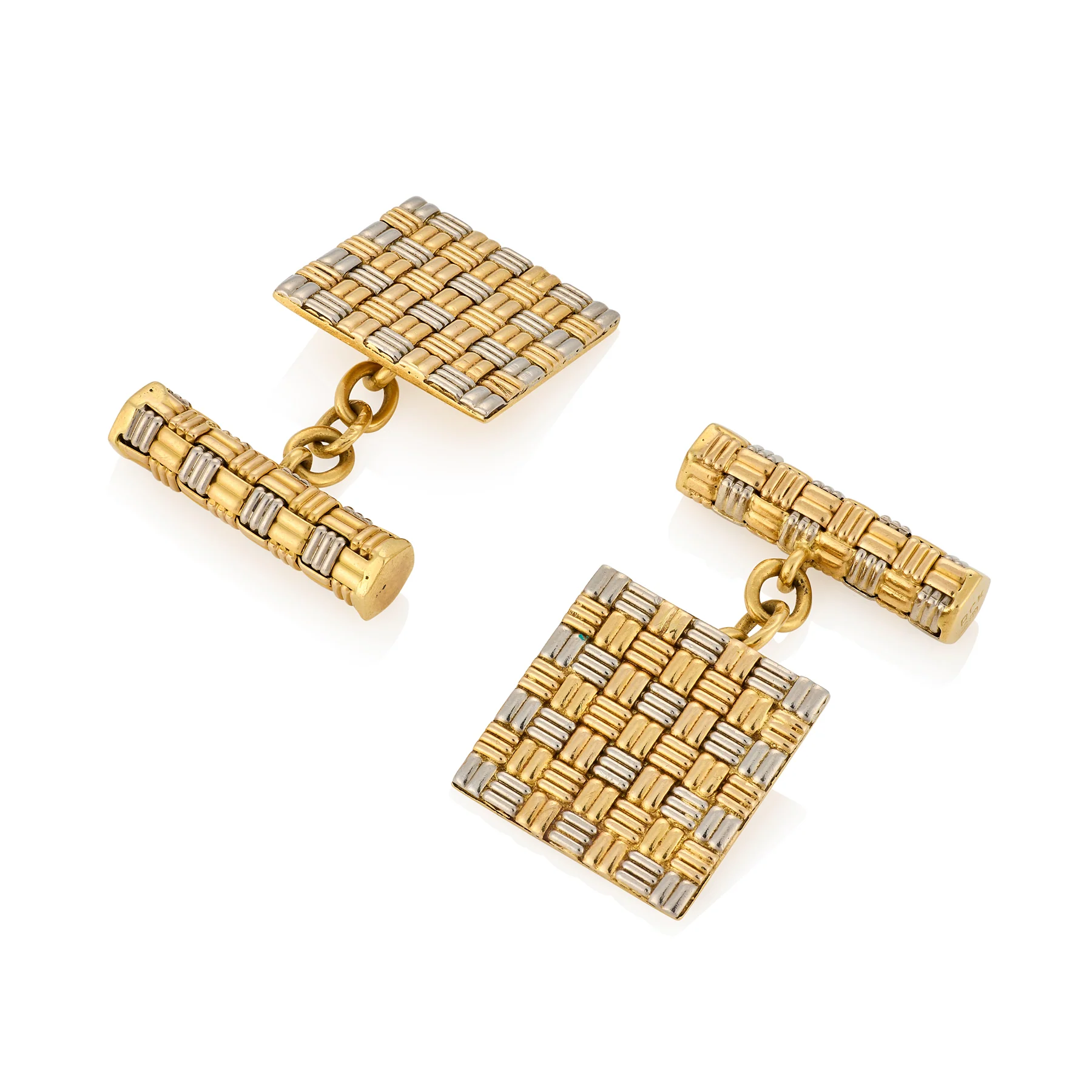 1960's 18ct Yellow & White Gold Cufflinks by Roy King - Image 2