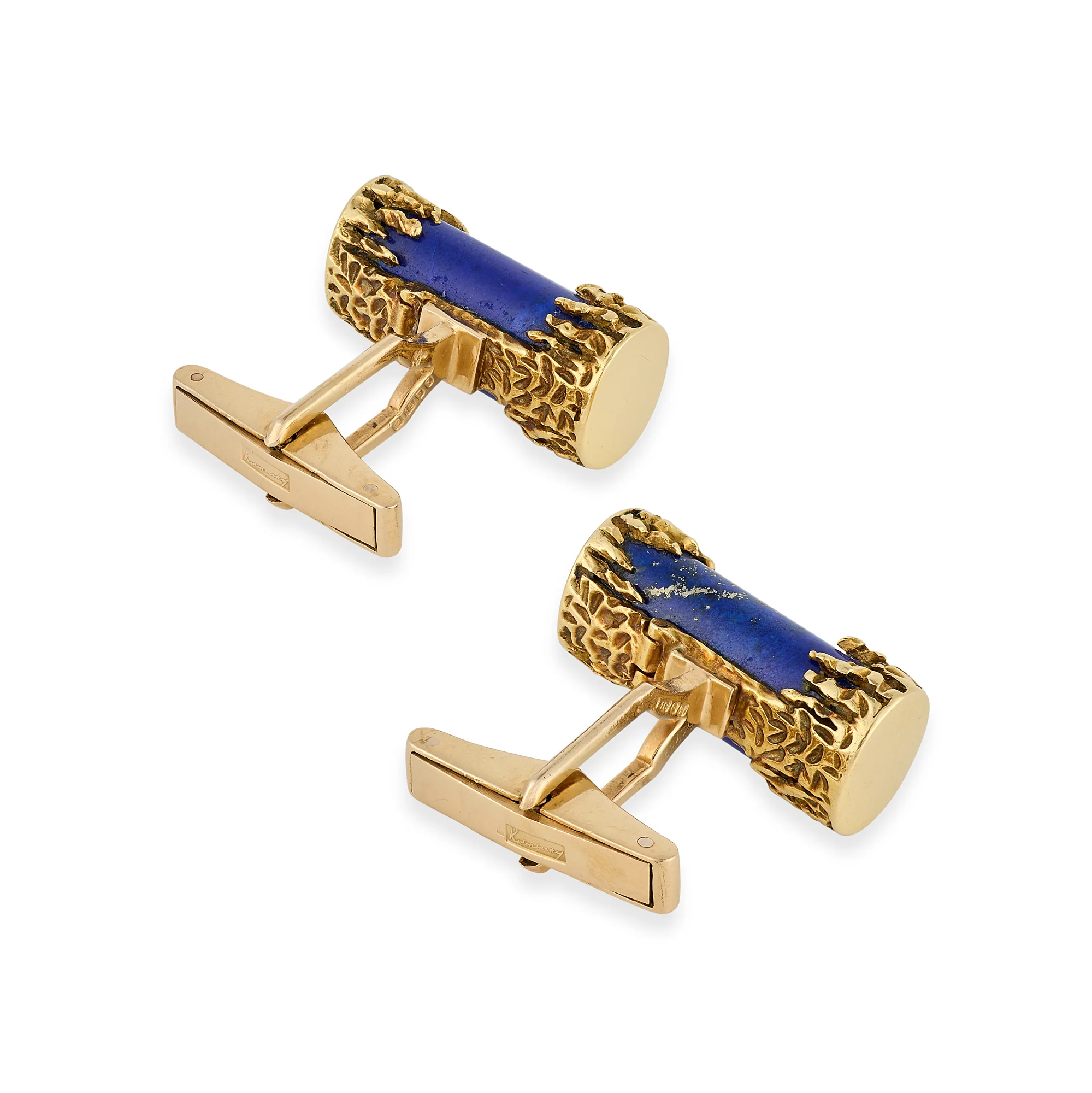 1970s 18ct Gold & Lapis Lazuli Cufflinks by Kutchinsky - Image 3
