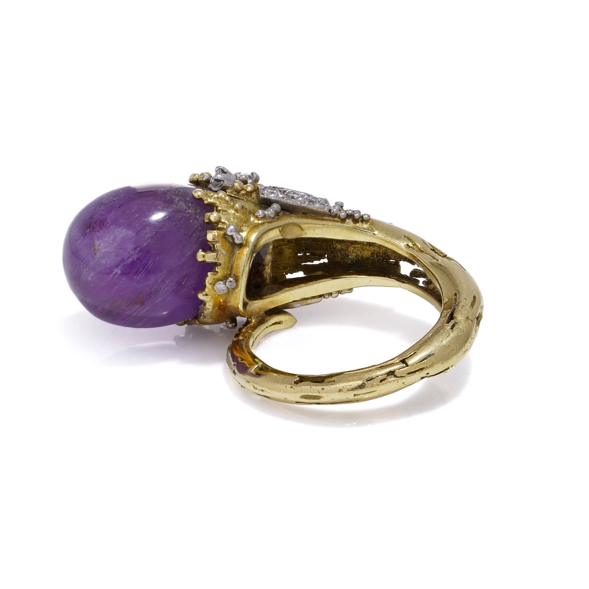 1970s Amethyst & Diamond Ring, Charles De Temple - Image 3