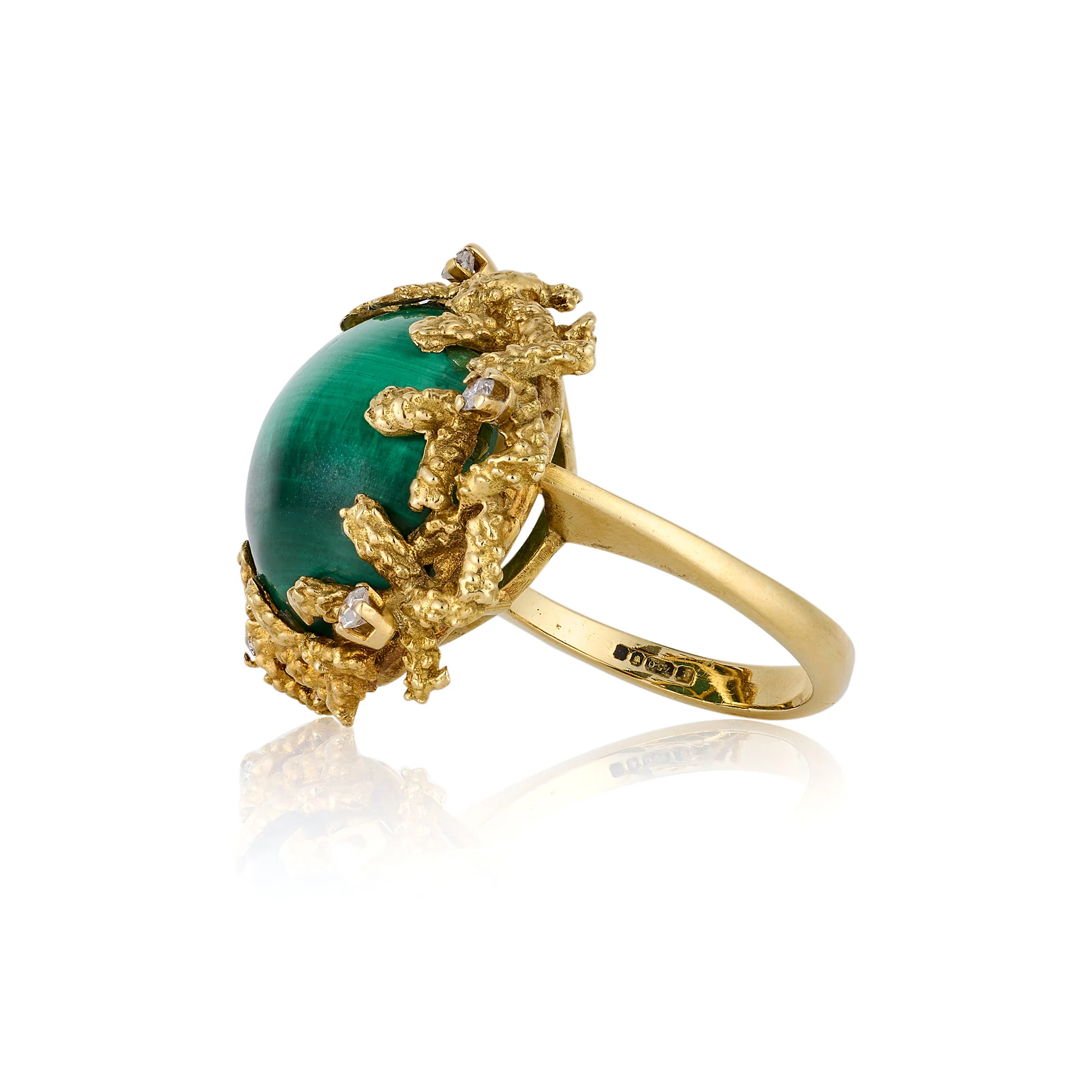 1970's Malachite & Diamond Ring by Ben Rosenfeld - Image 3