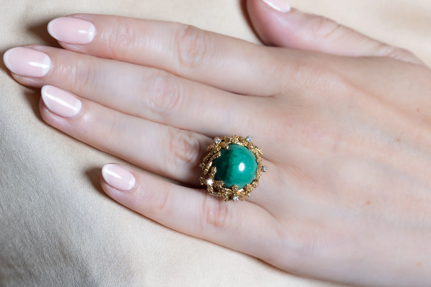 1970's Malachite & Diamond Ring by Ben Rosenfeld - Image 4