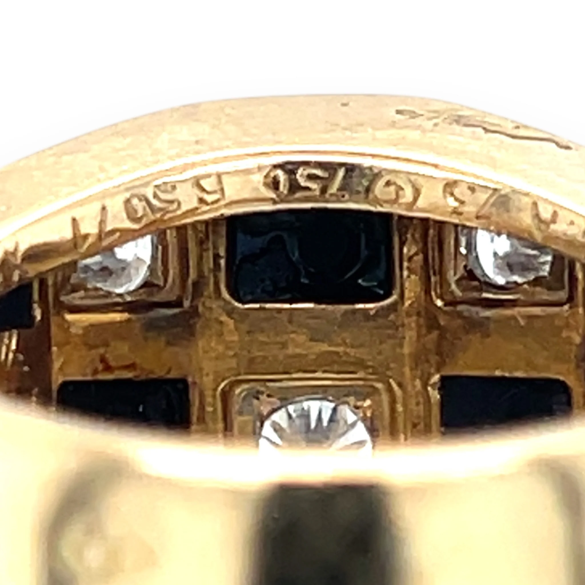 1970's Van Cleef & Arpels Onyx & Diamond Chequerboard Ring - Image 4