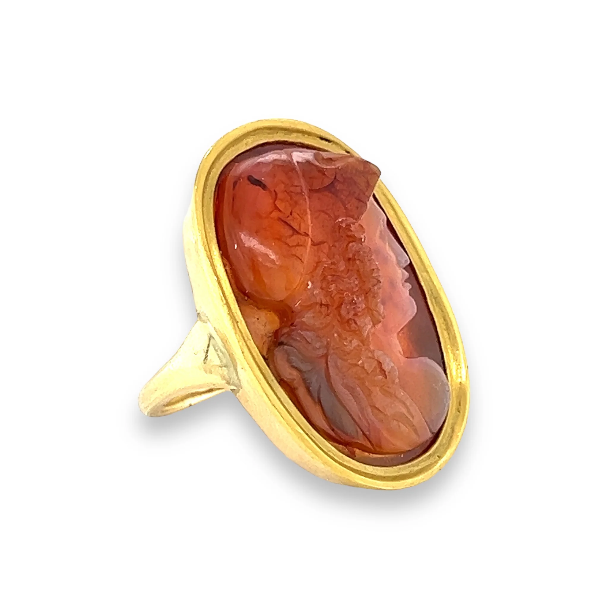 19th Century Gold and Agate Ring Depicting Achilles - Image 2