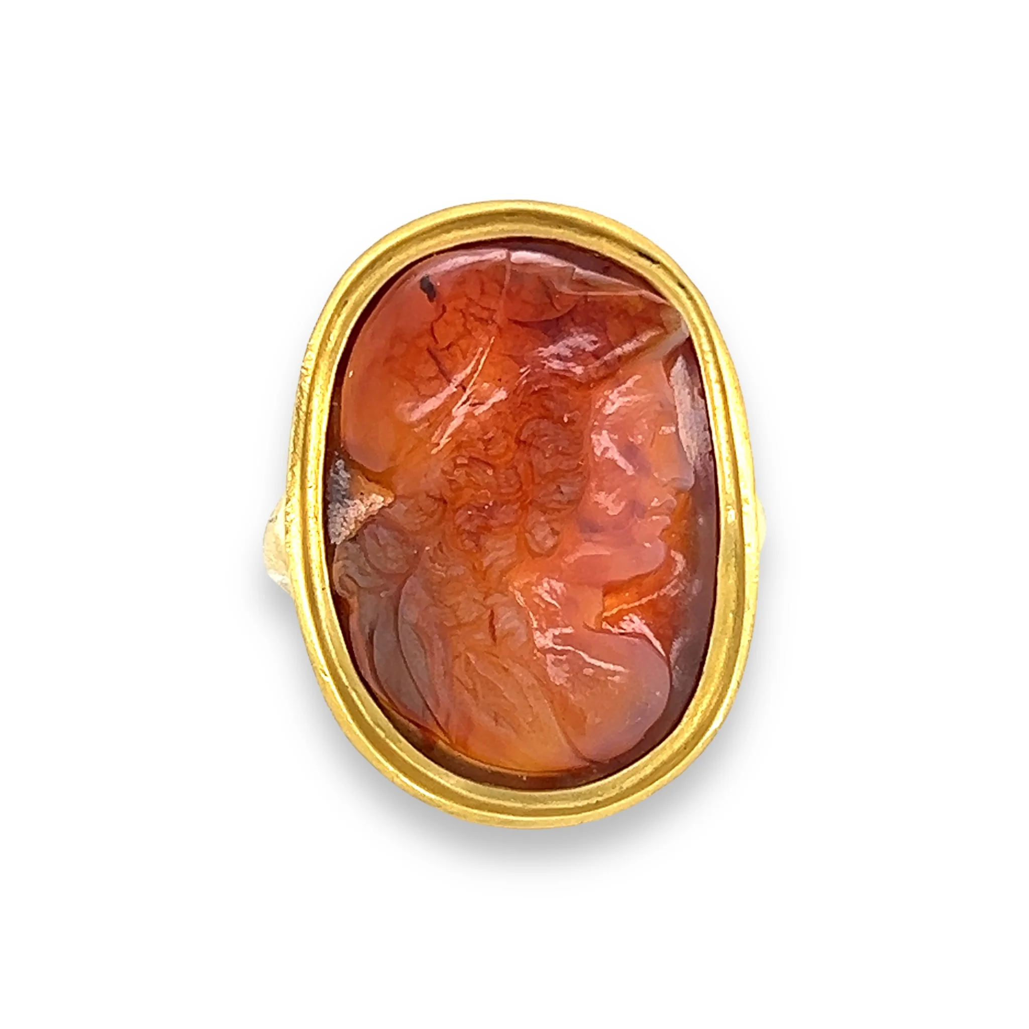 19th Century Gold and Agate Ring Depicting Achilles - Image 3