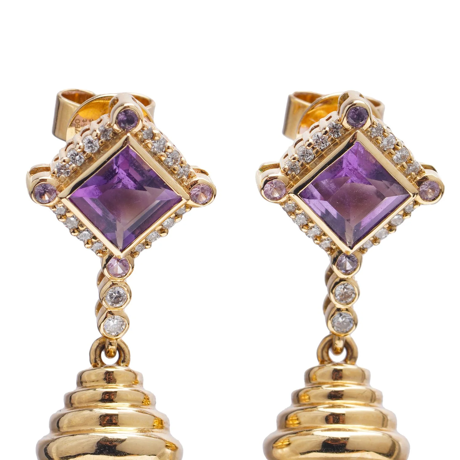 Akoya Pearl & Amethyst Earrings - Image 3