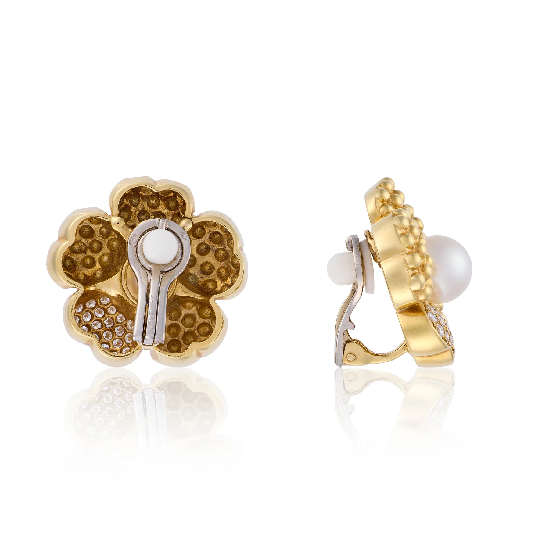 Akoya Pearl & Diamond Earrings by Fred, Paris - Image 3