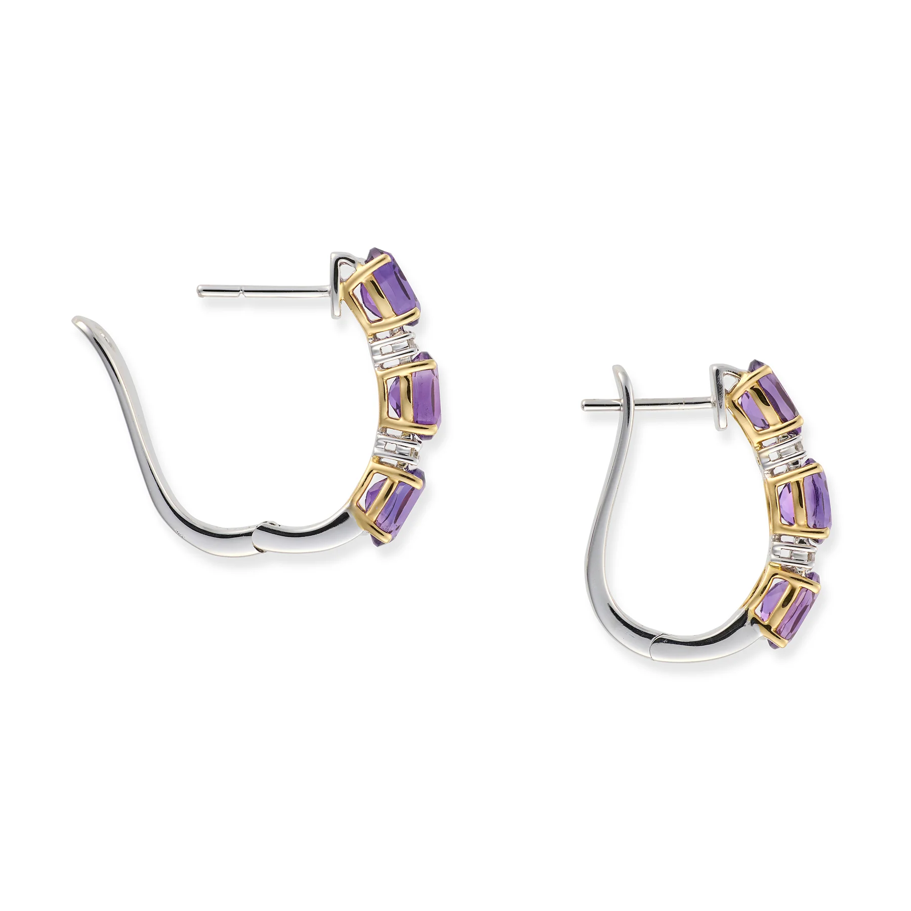 Amethyst & Diamond Earrings - Image 2