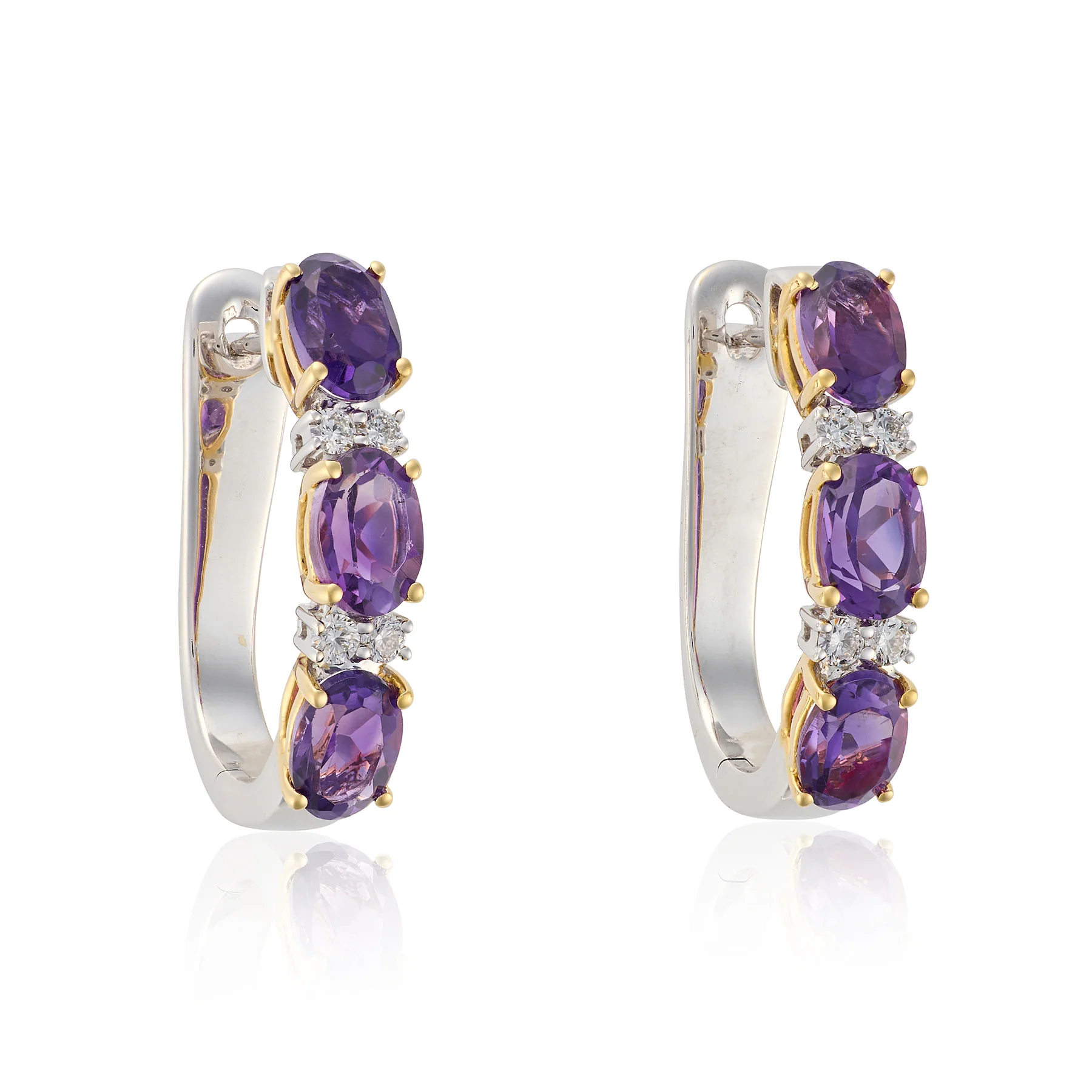 Amethyst & Diamond Earrings - Image 3
