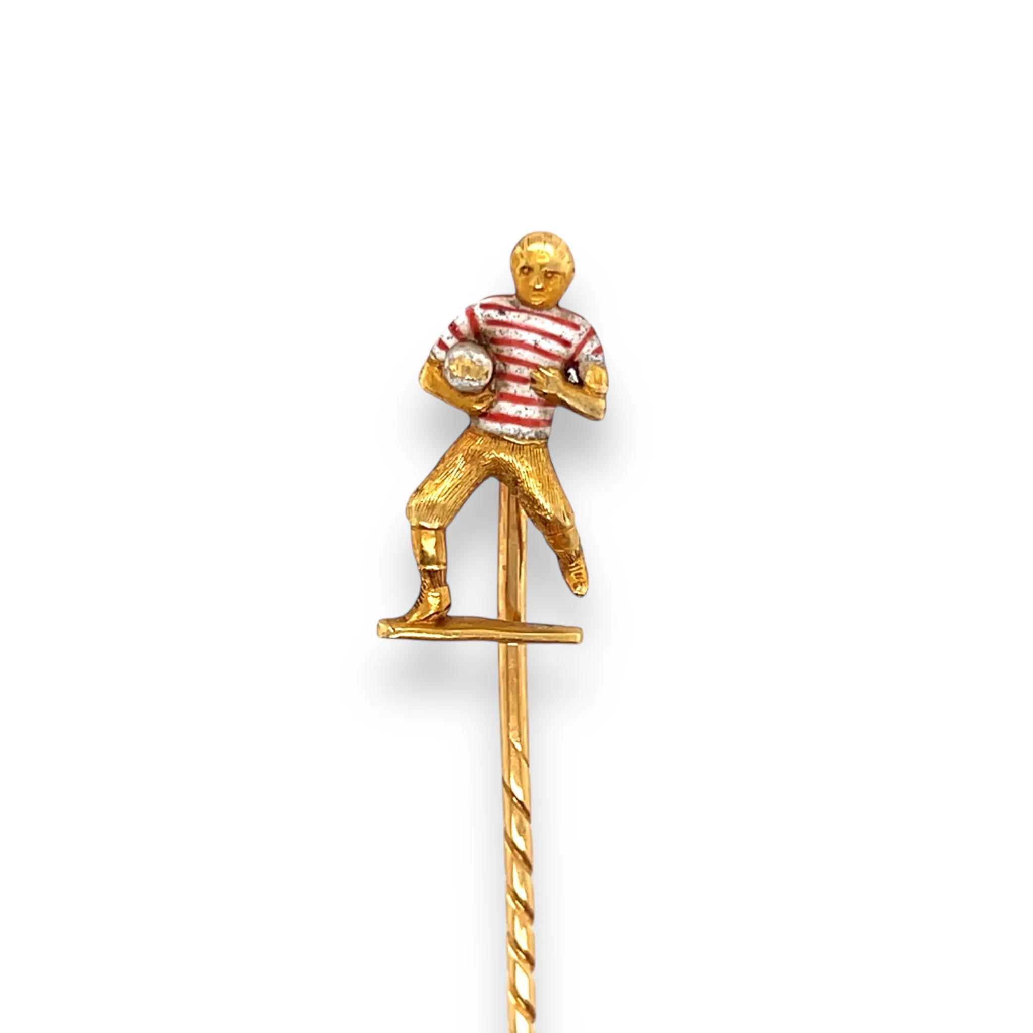 Antique 18ct Gold Rugby Player Stickpin