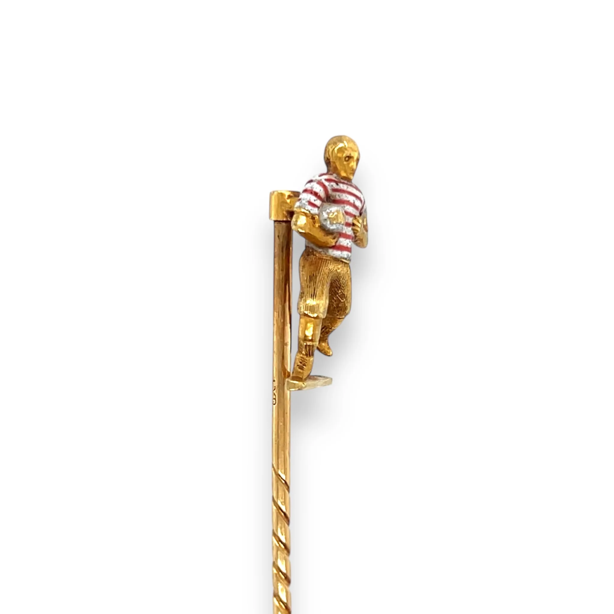 Antique 18ct Gold Rugby Player Stickpin - Image 3