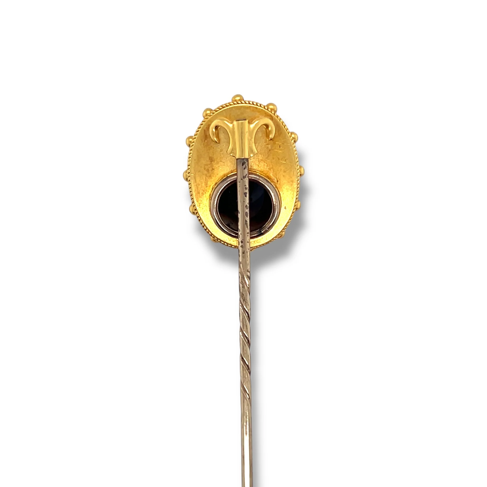 Antique Bulls Eye Agate Stickpin in 18ct Gold - Image 4