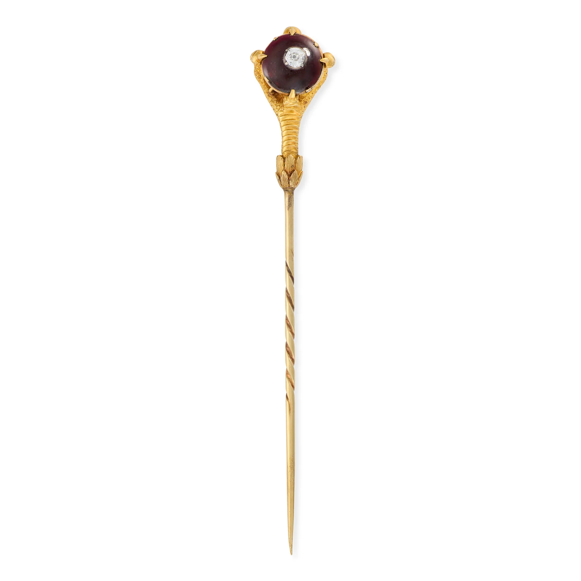 Antique Diamond & Garnet Claw Stickpin - Image 3