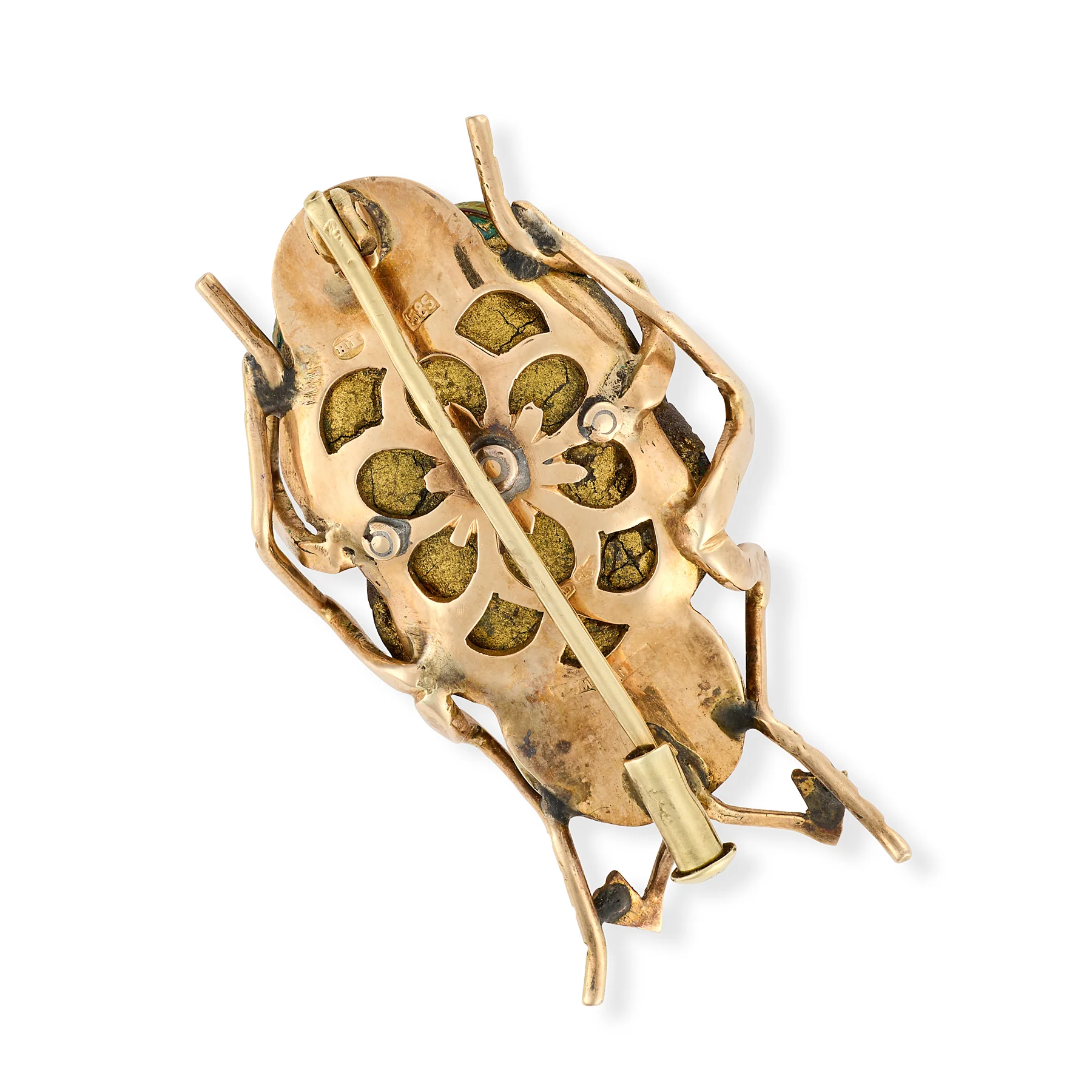 Antique Egyptian Revival Scarab Brooch - Image 3