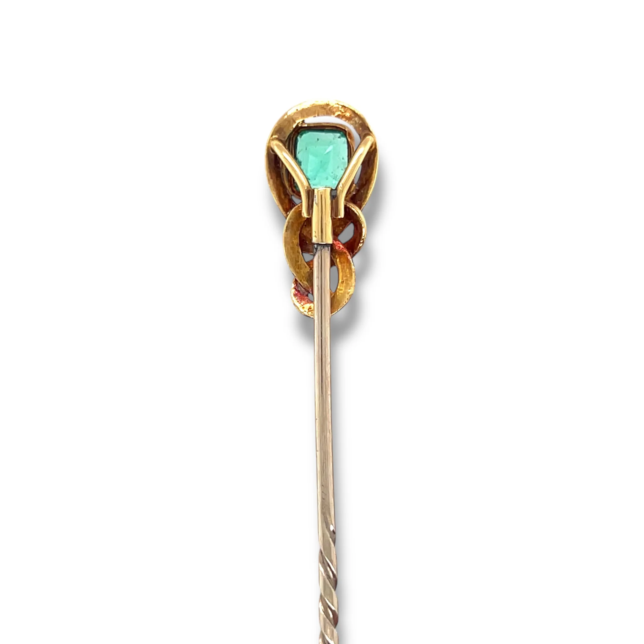 Antique Emerald & 18ct Gold Snake Stickpin - Image 4