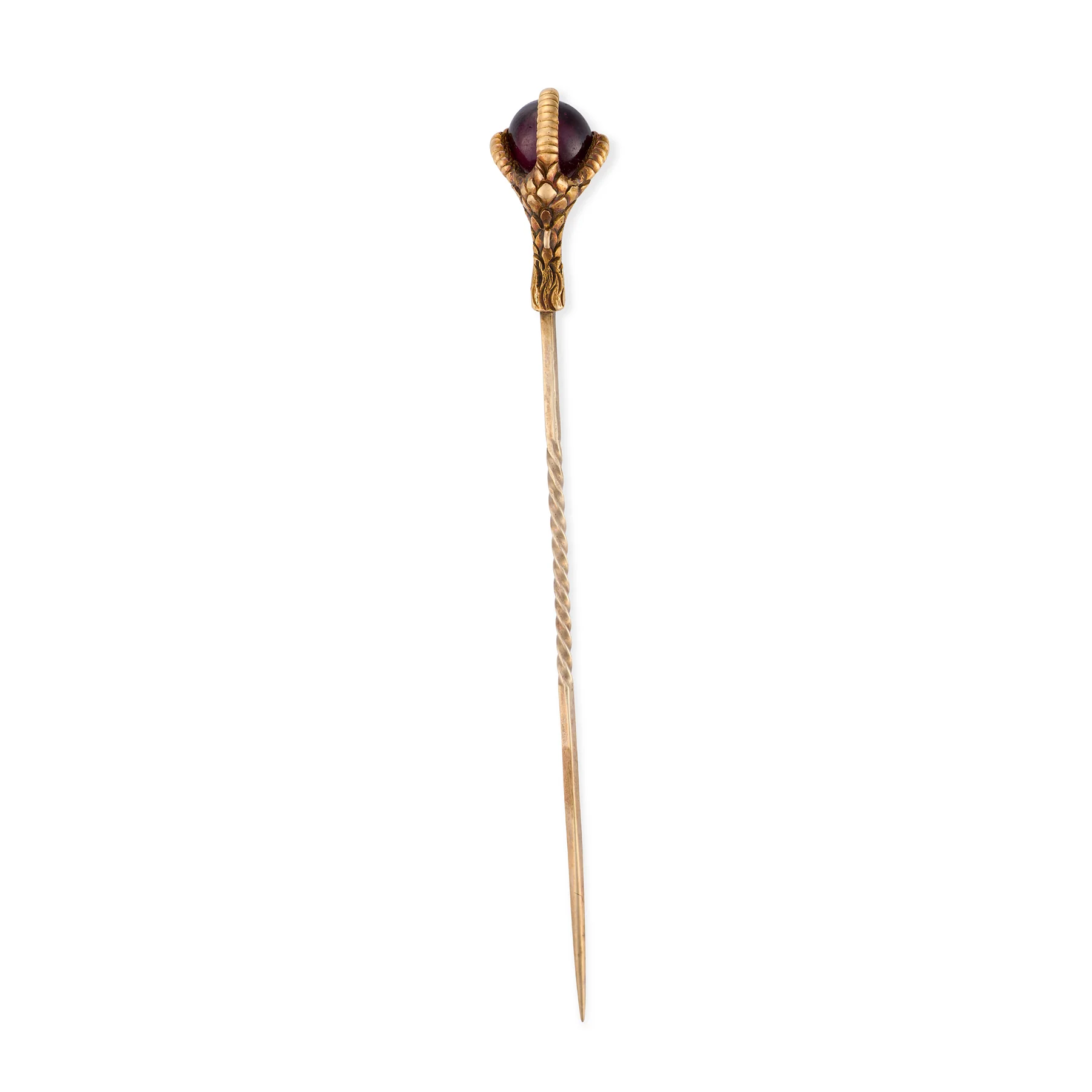 Antique Garnet & Gold Eagles Claw Stickpin - Image 3