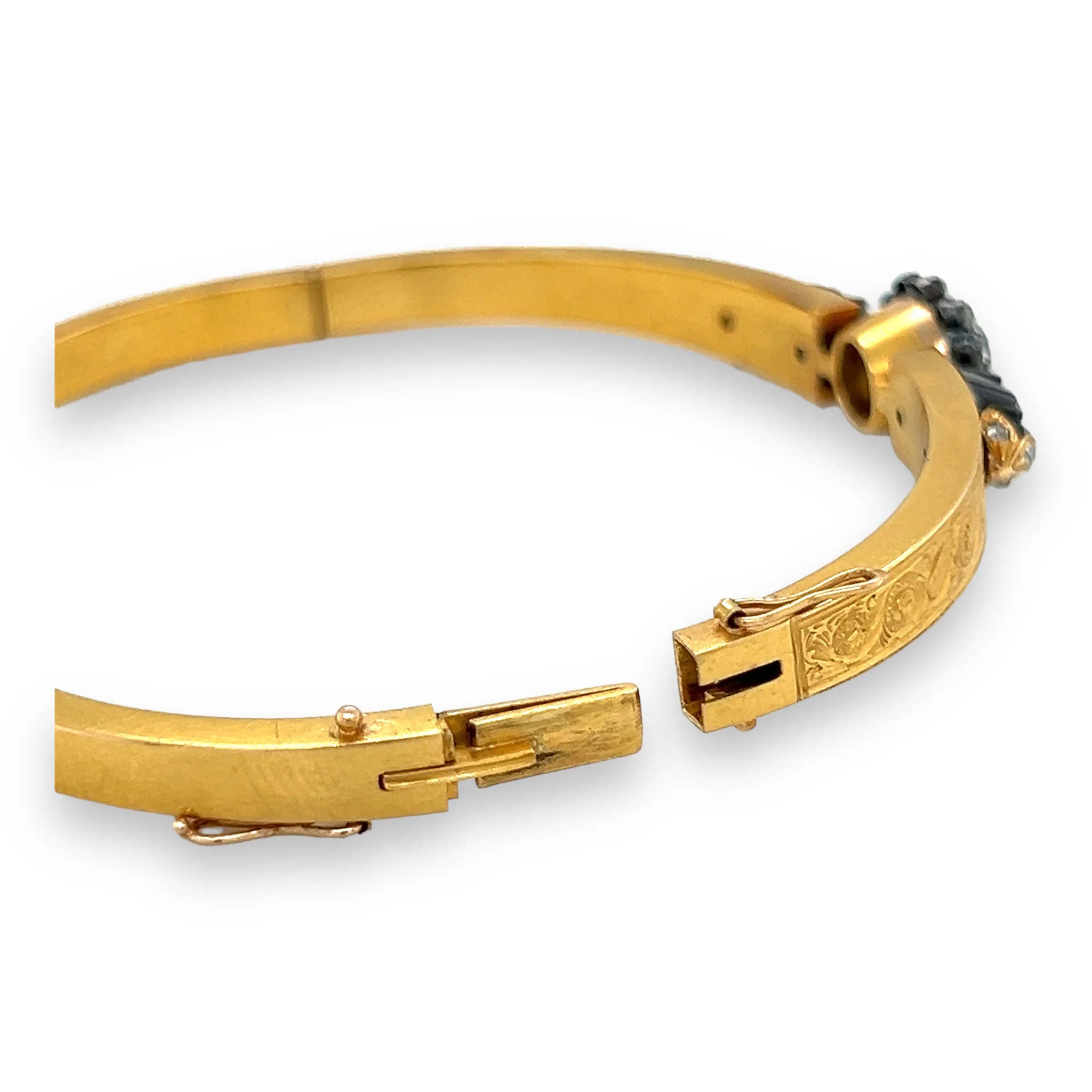 Antique Old Cut Diamond Bangle, Swedish Circa 1896 - Image 3