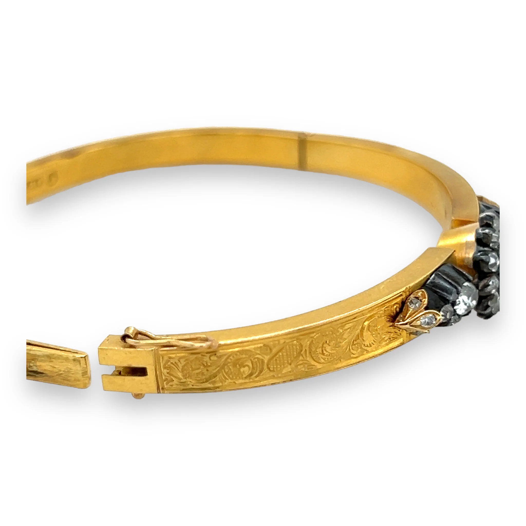 Antique Old Cut Diamond Bangle, Swedish Circa 1896 - Image 4